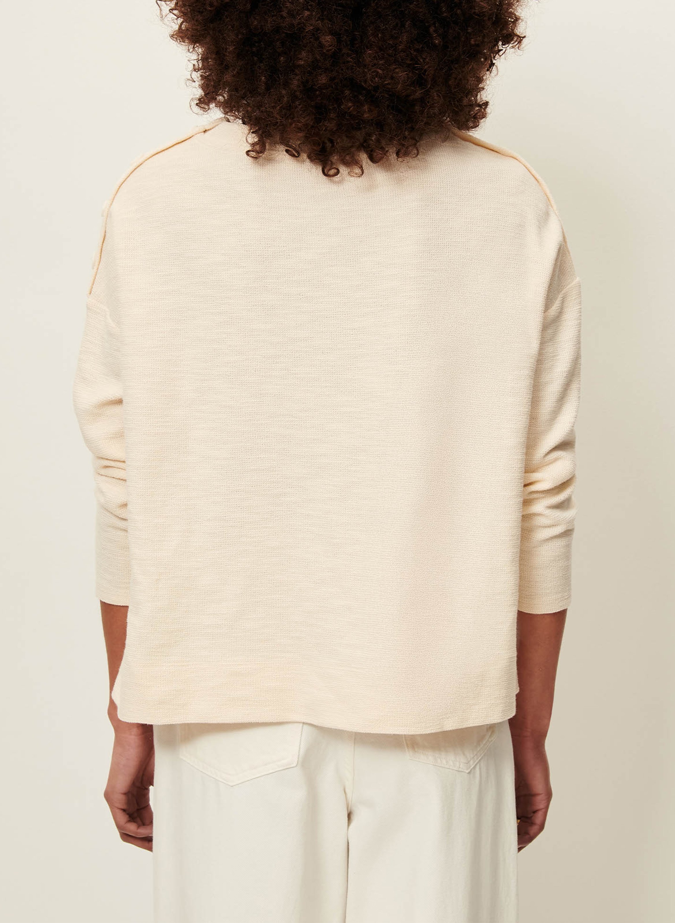 Feiner Rundhalspullover aus Baumwoll-Mix SESSUN Beige