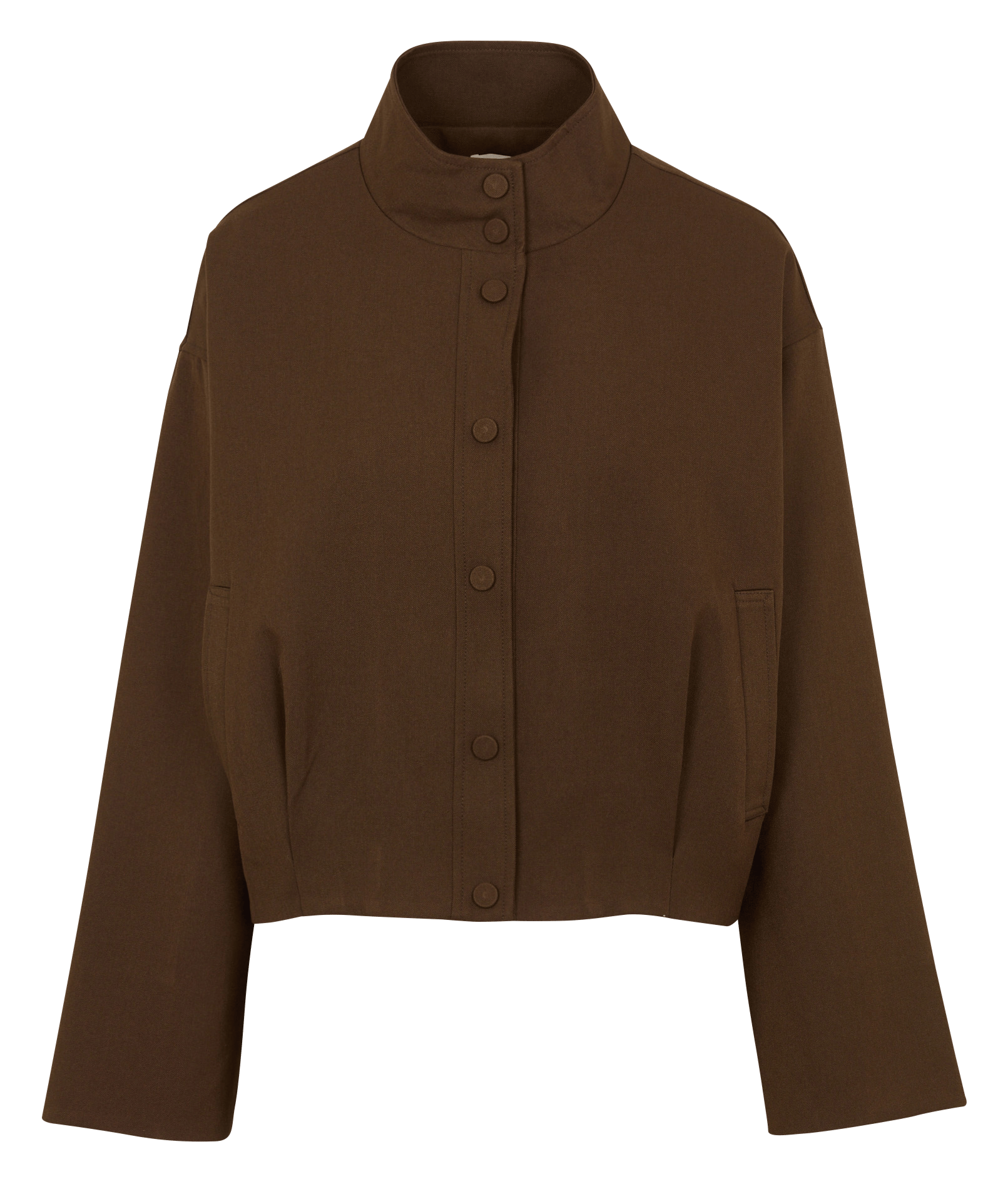 Oversized short solid color jacket SUNCOO Brown