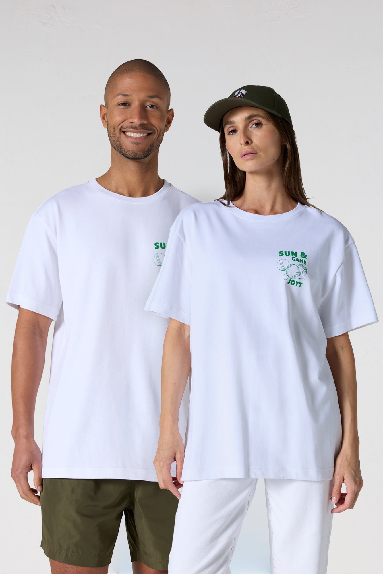 Round neck unisex printed T-shirt JOTT White