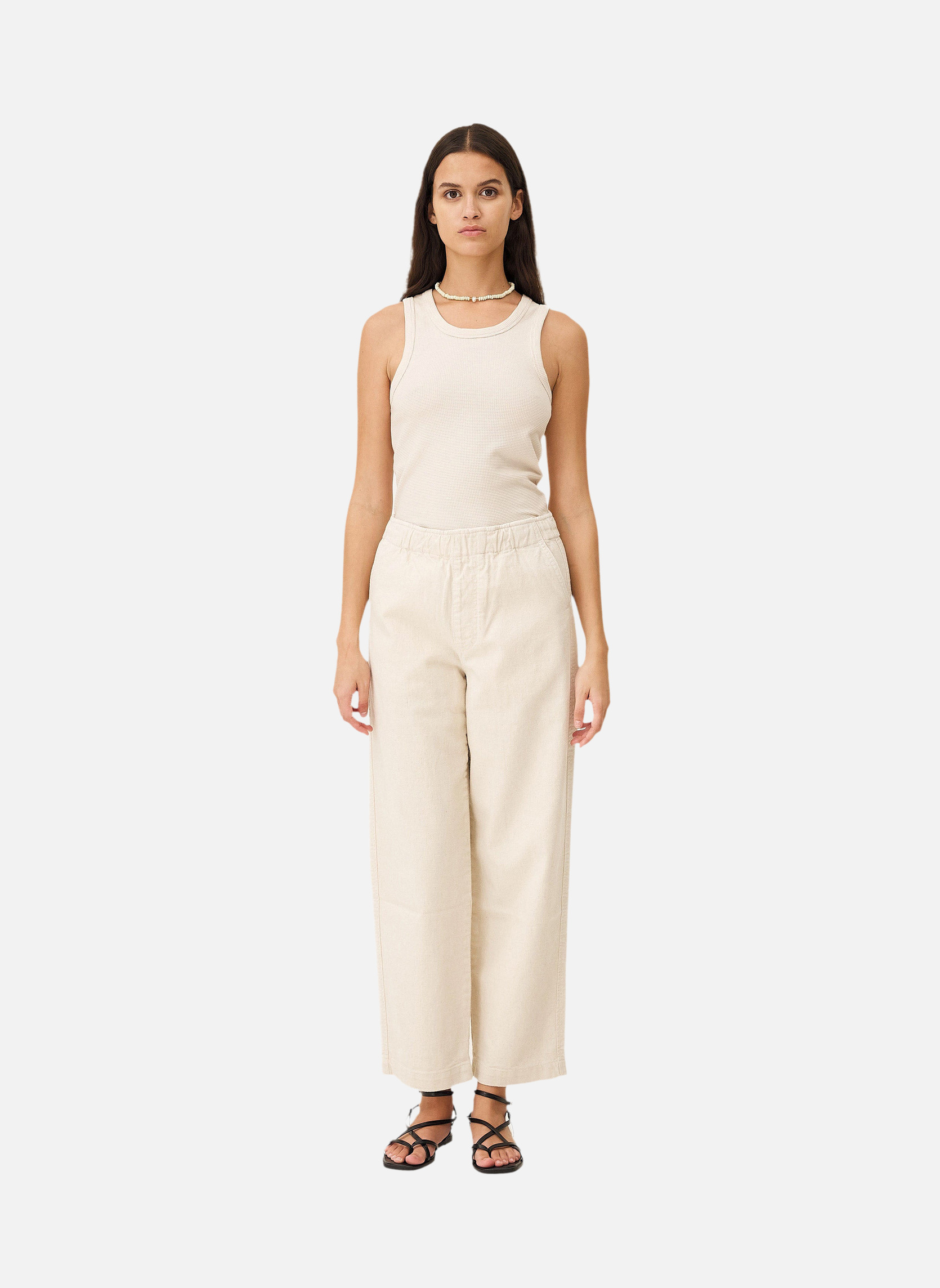 Relaxed elasticated pants Michigan ecru Noyoco Red