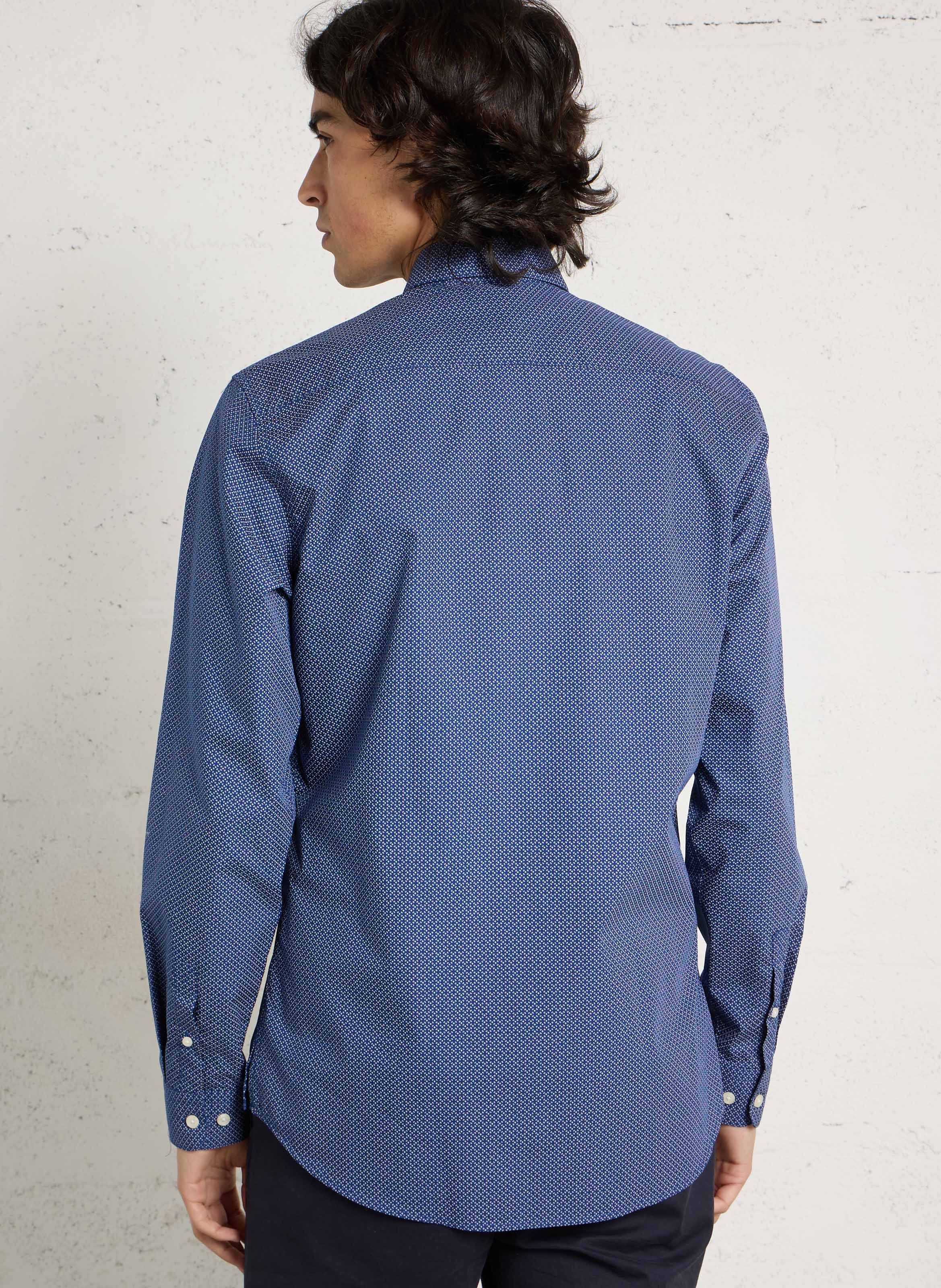 Chemise slim col classique en coton AU PRINTEMPS PARIS Bleu