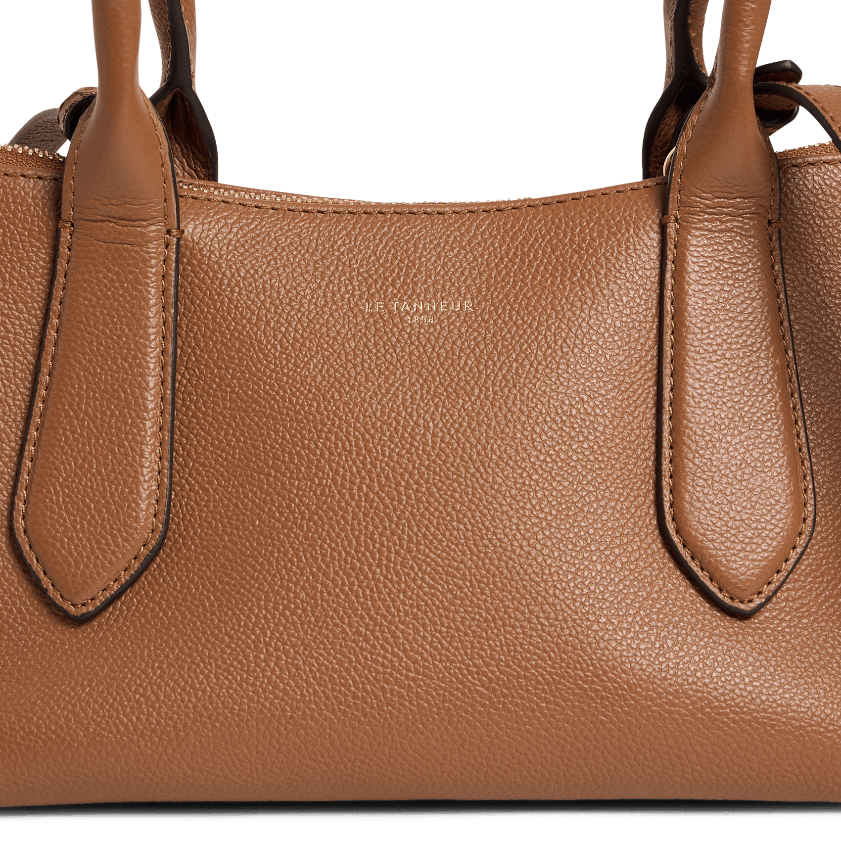 Cylindrical leather shoulder bag LE TANNEUR Brown