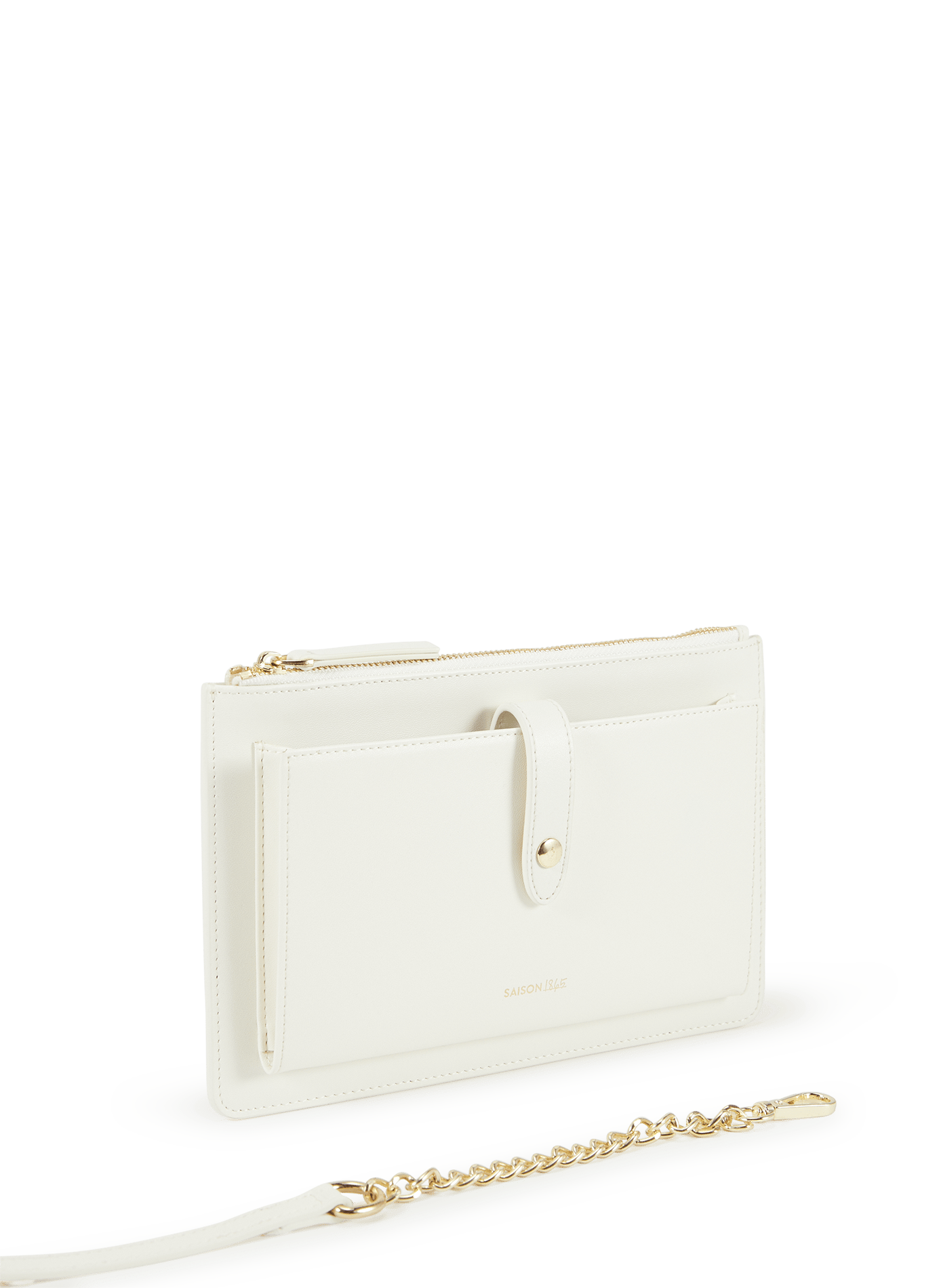 Leather clutch bag SAISON 1865 Beige