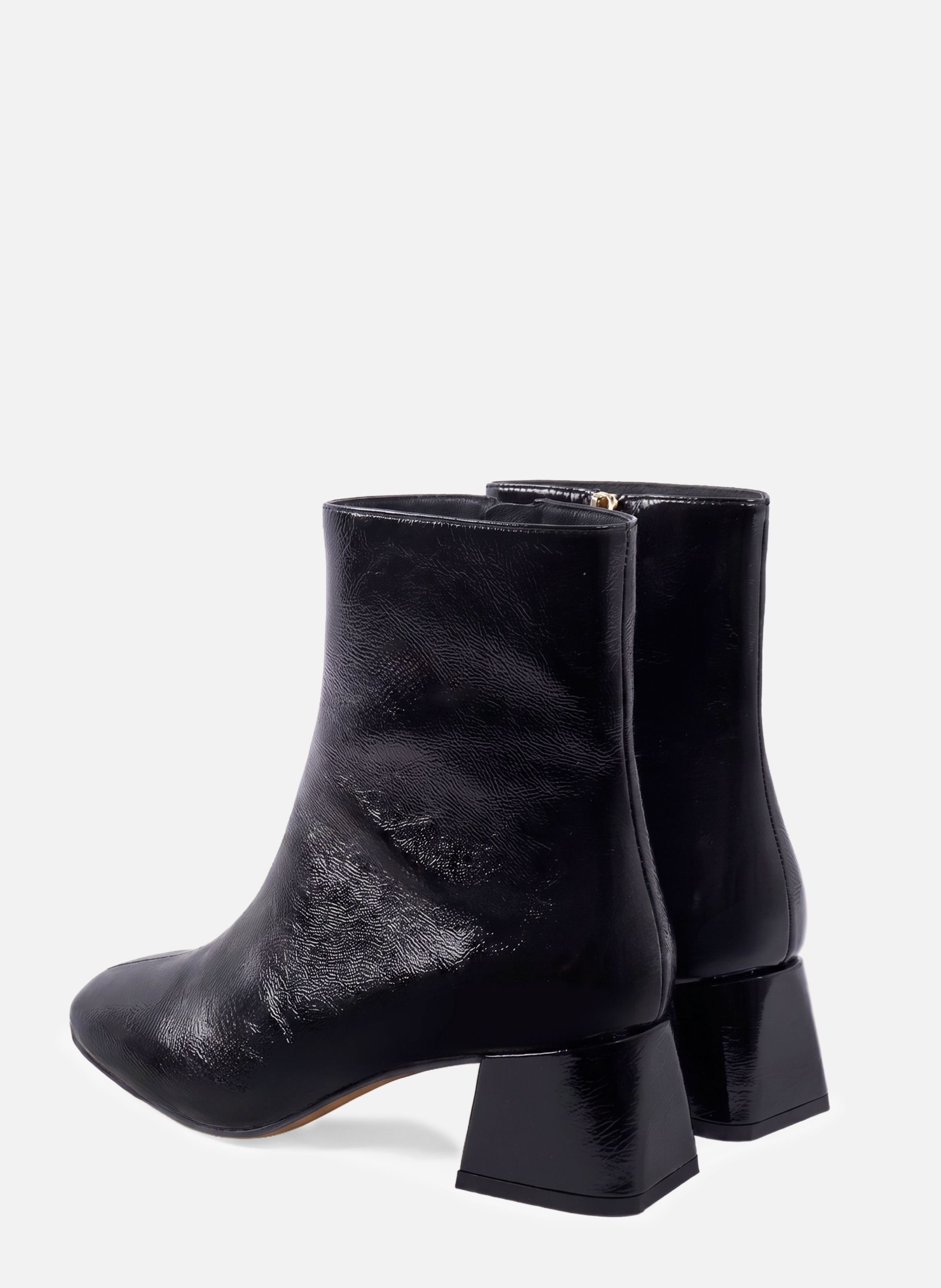 Diane patent leather square heel ankle boots JULES & JENN Black