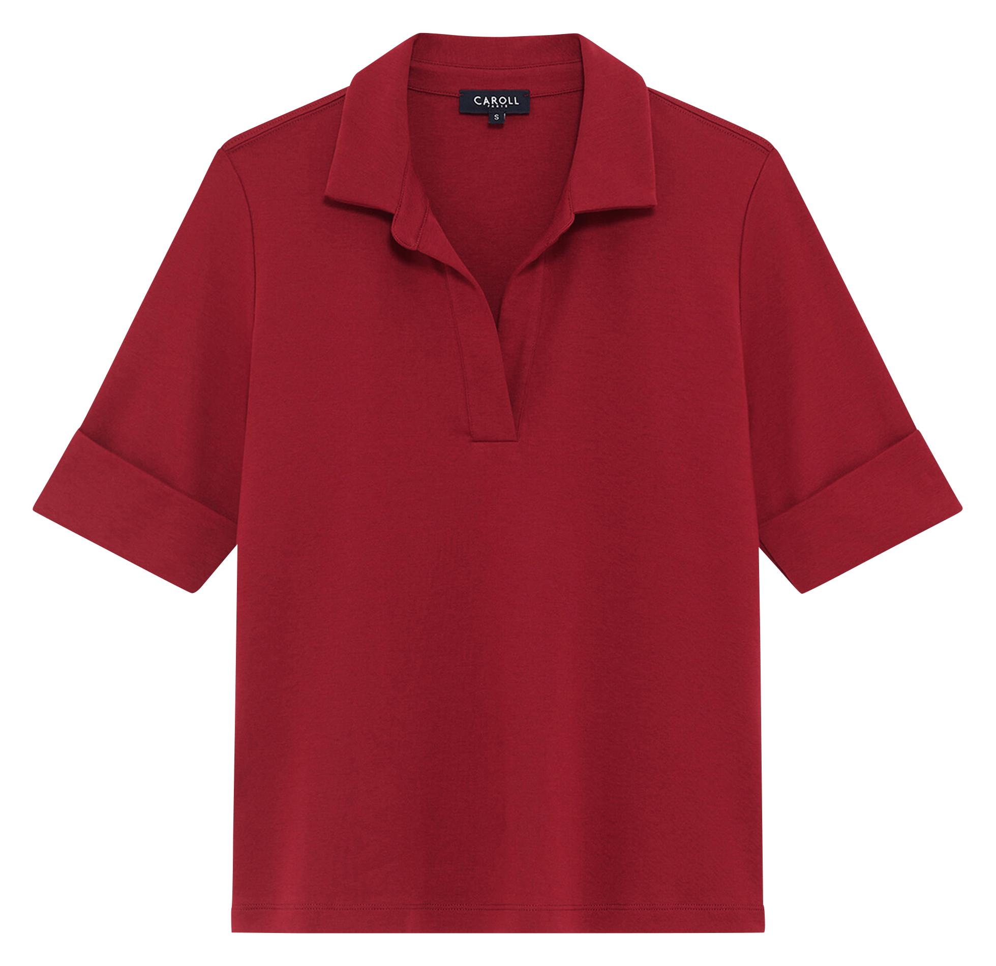 Polo droit en coton CAROLL Rouge