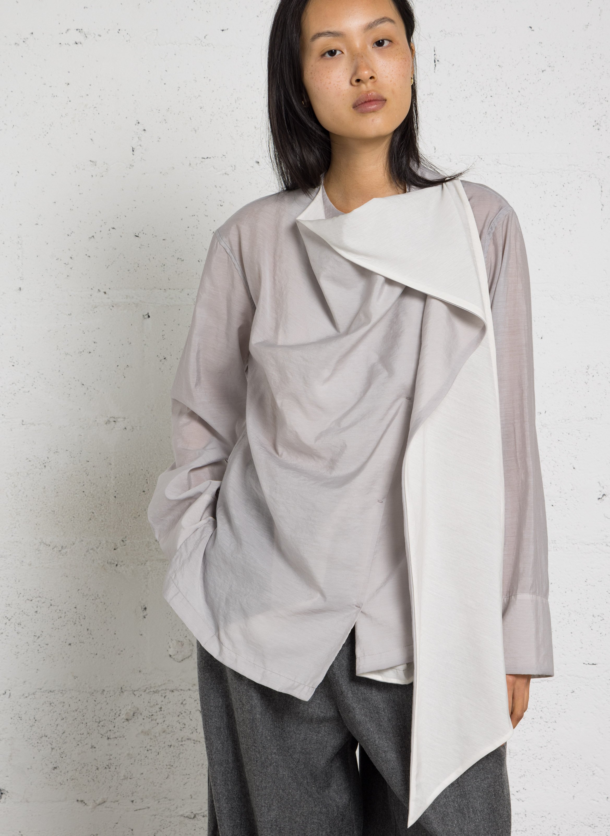 Long-sleeve high neck blouse SOEUR Grey