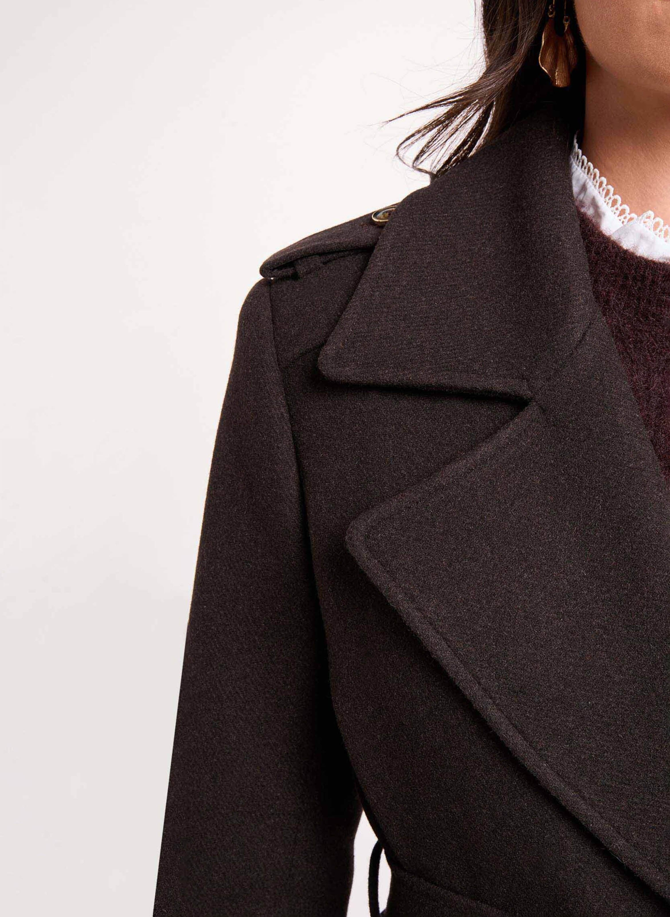 Manteau long ceinturé  MORGAN Marron