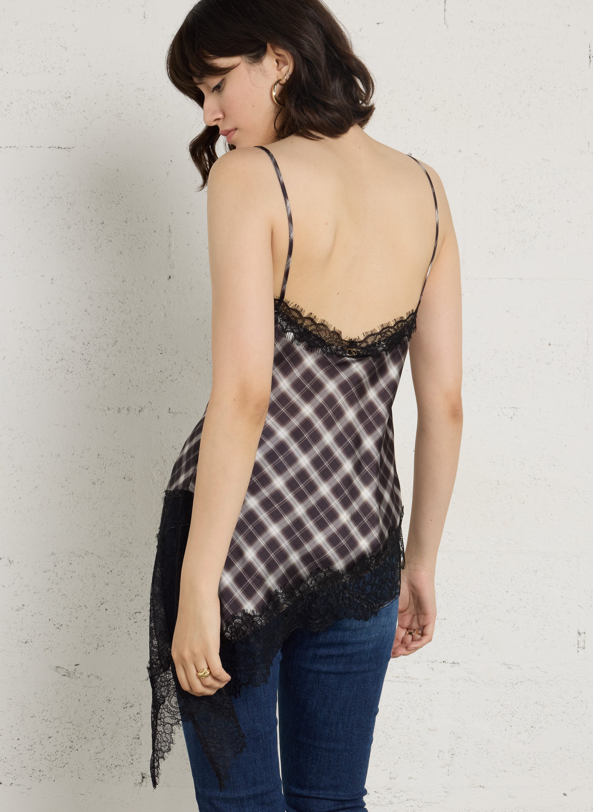 Asymmetrisches Spitzentop LIU JO Braun