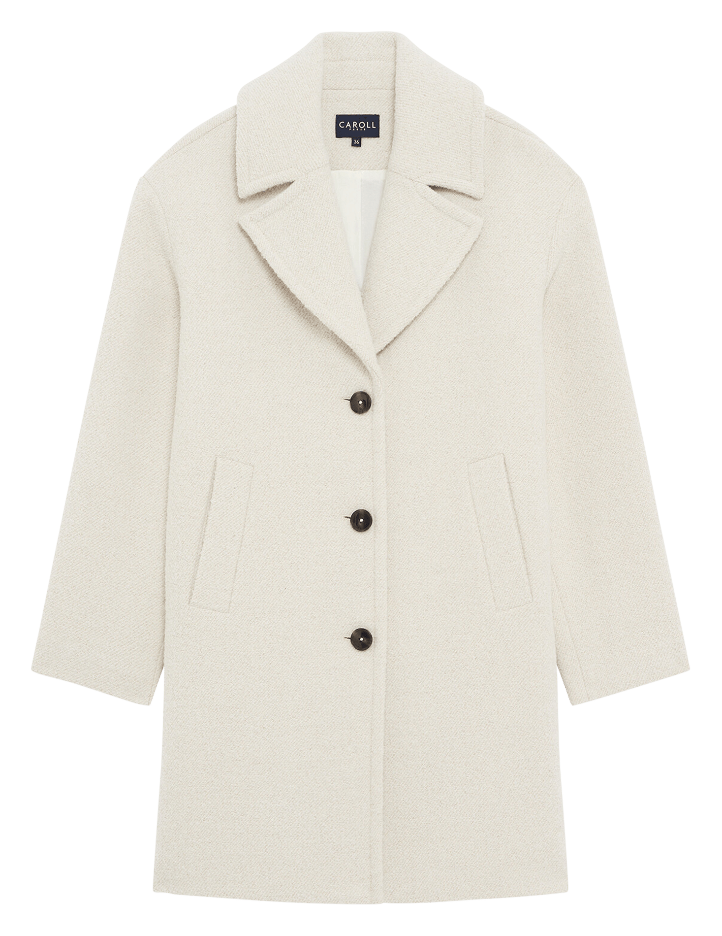 Manteau col tailleur  CAROLL Beige