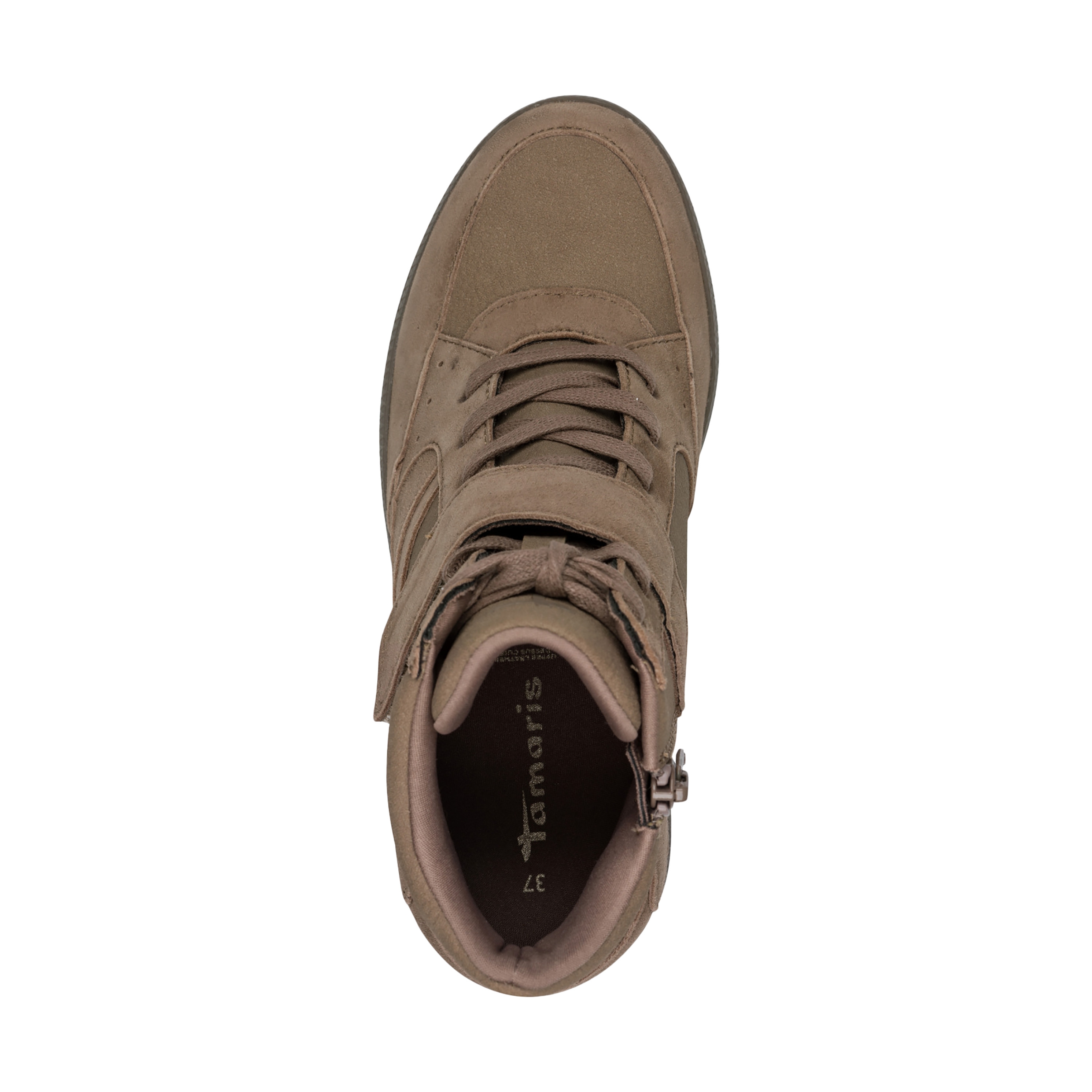High-top leather sneakers TAMARIS Brown
