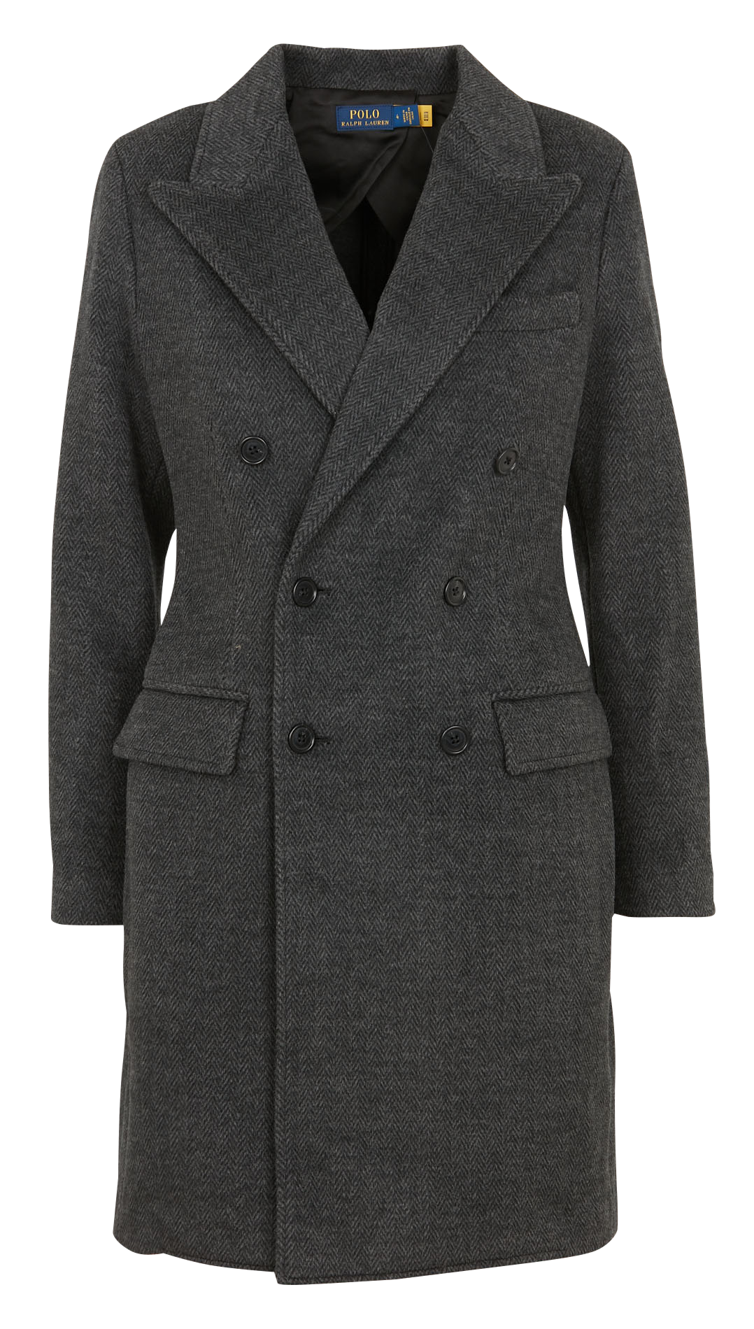 Manteau droit col tailleur en coton mélangé  POLO RALPH LAUREN Gris