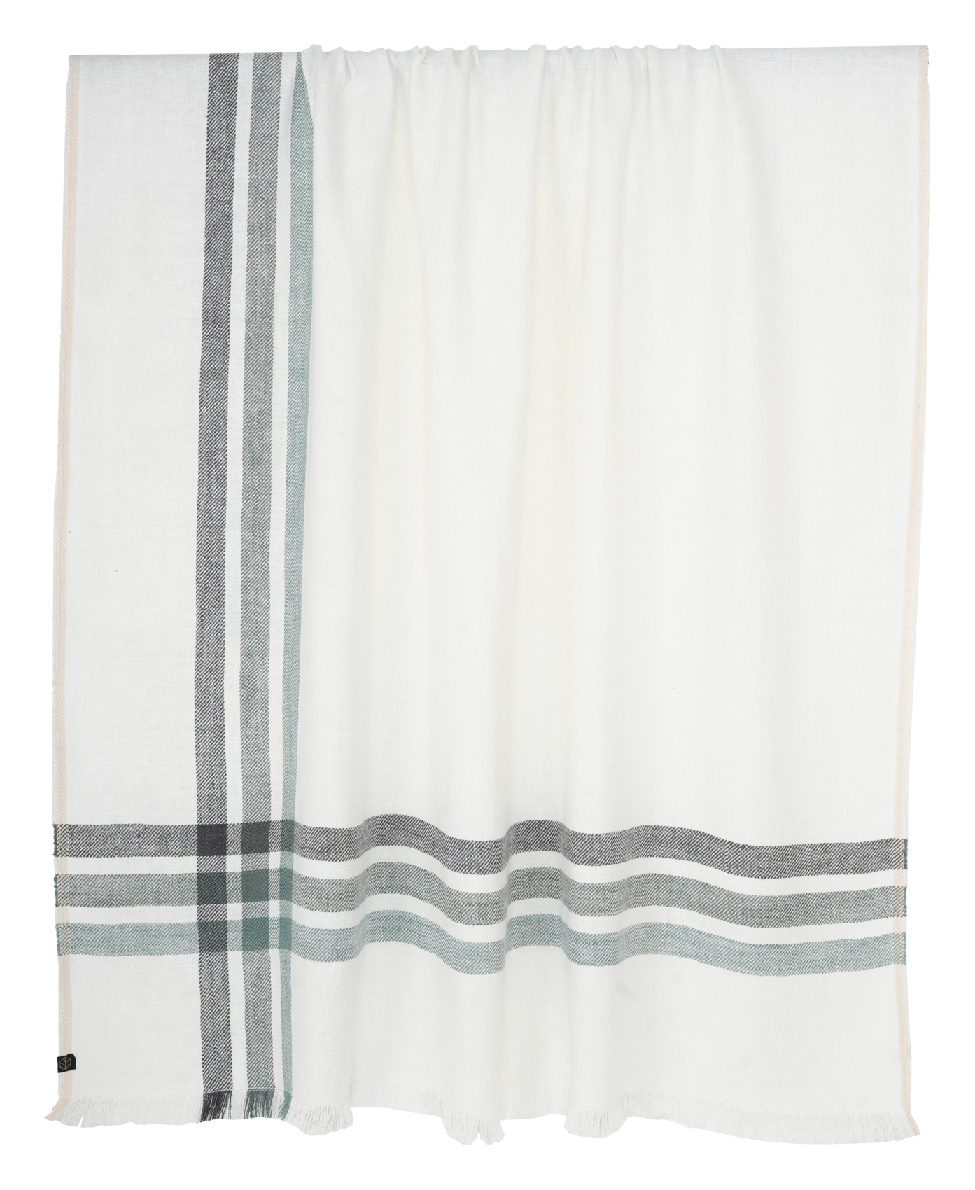 Plaid imprimé à franges en lin HARMONY HAOMY Vert