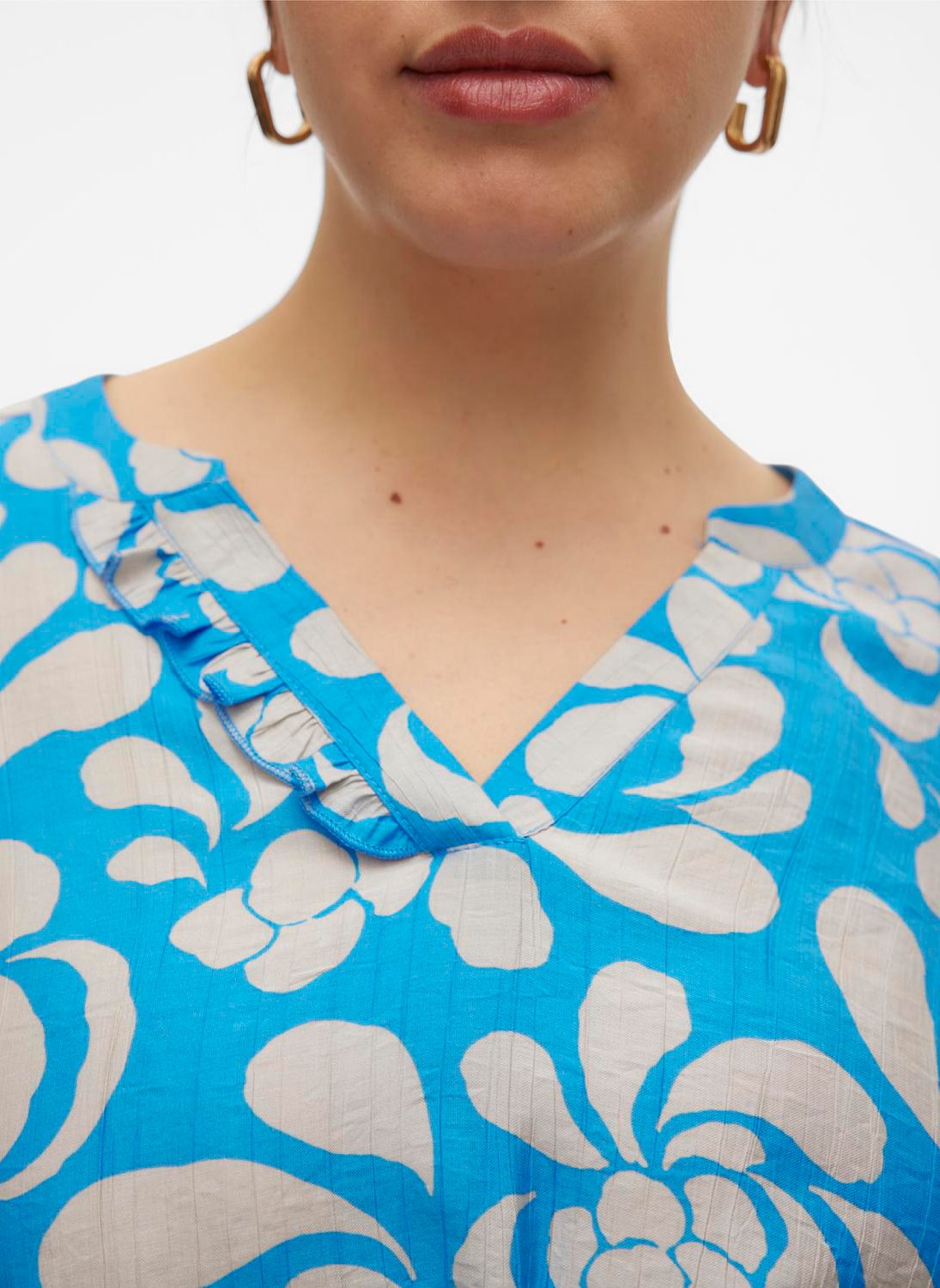 Robe chemise droite ample imprimée VERO MODA CURVE Multicolore