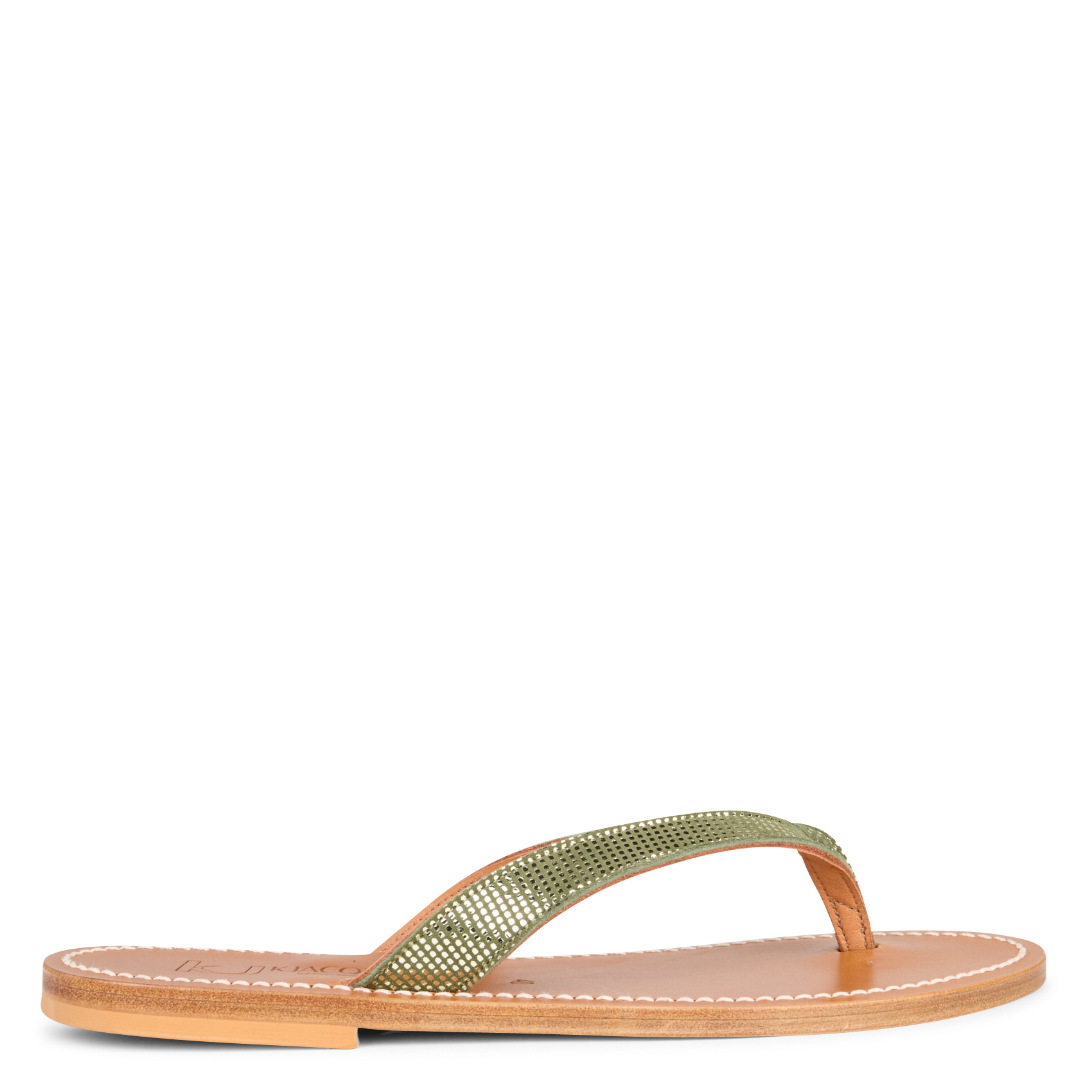 Sandales plates en cuir  K JACQUES Vert