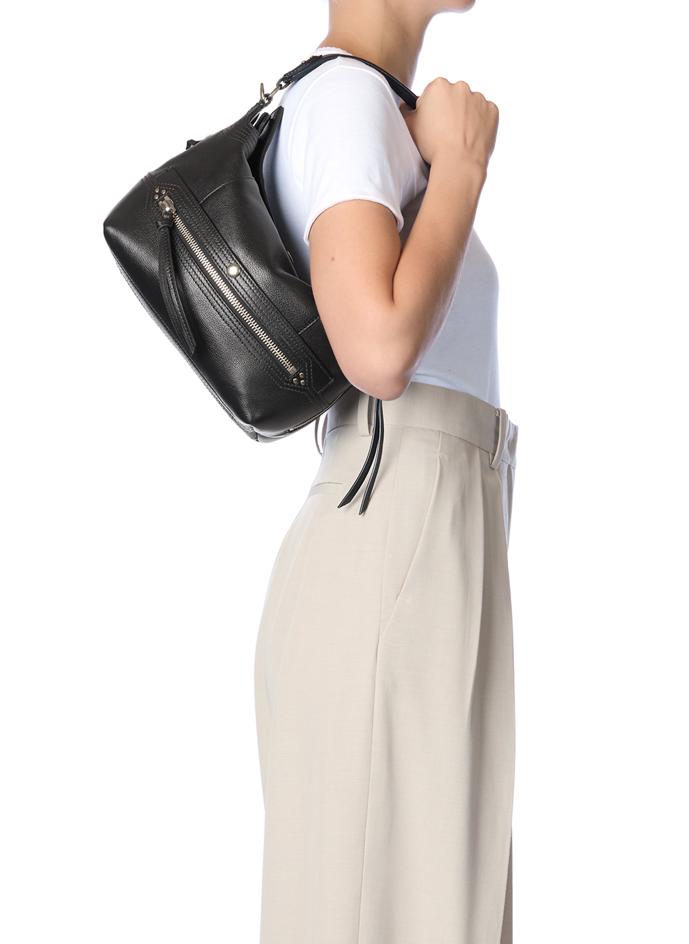 Bobi leather baguette bag  JEROME DREYFUSS Black