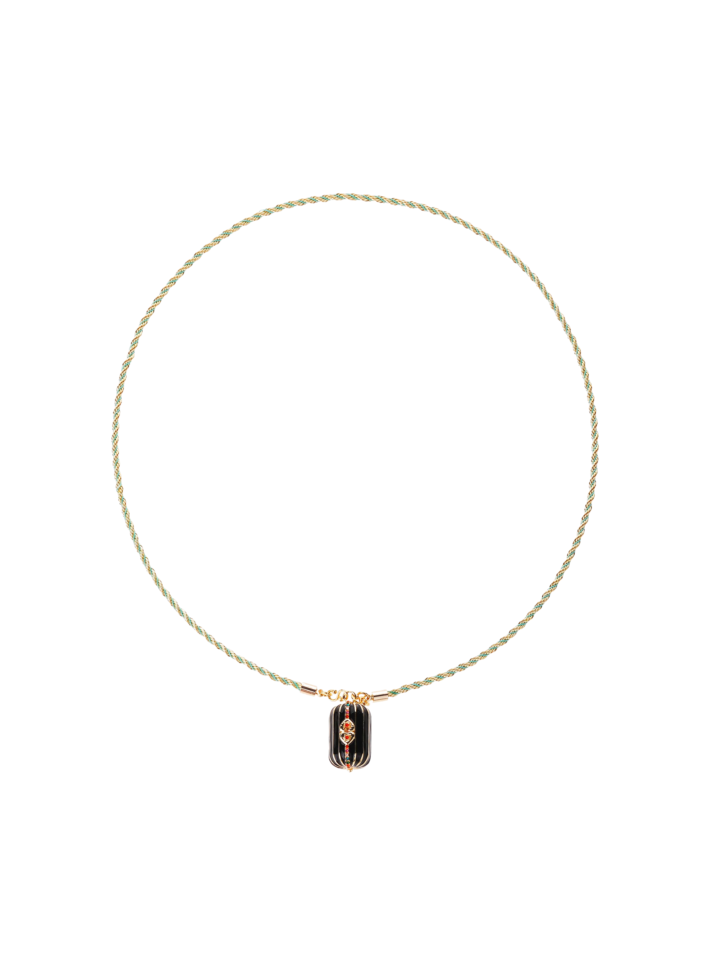 Long cord necklace with central charm HIPANEMA Black