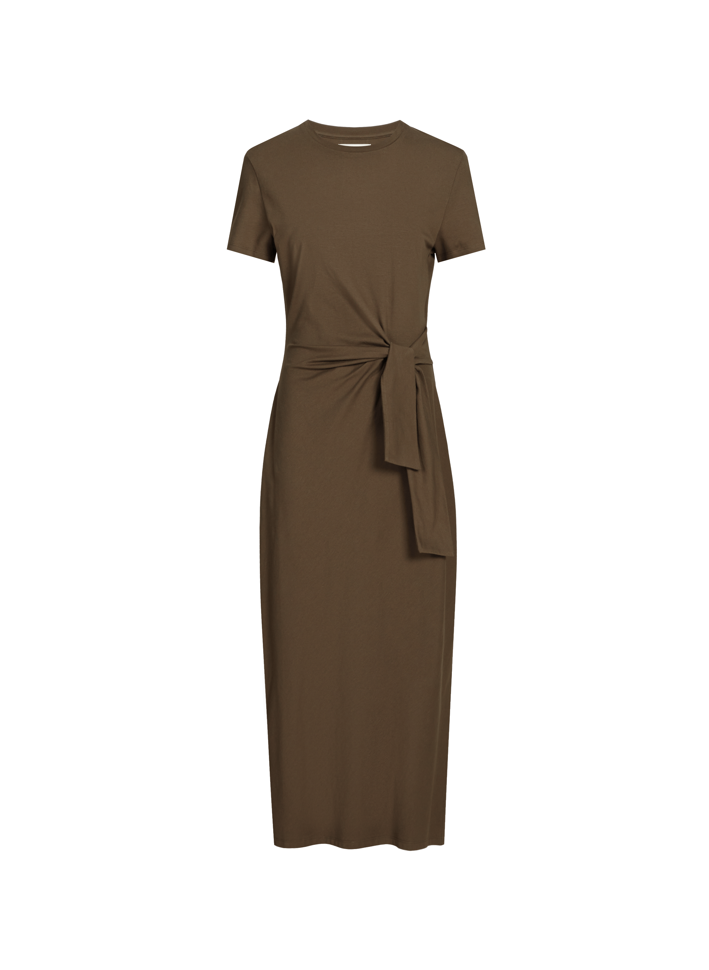 Lange jurk met ronde hals | Beige SAISON 1865 Women