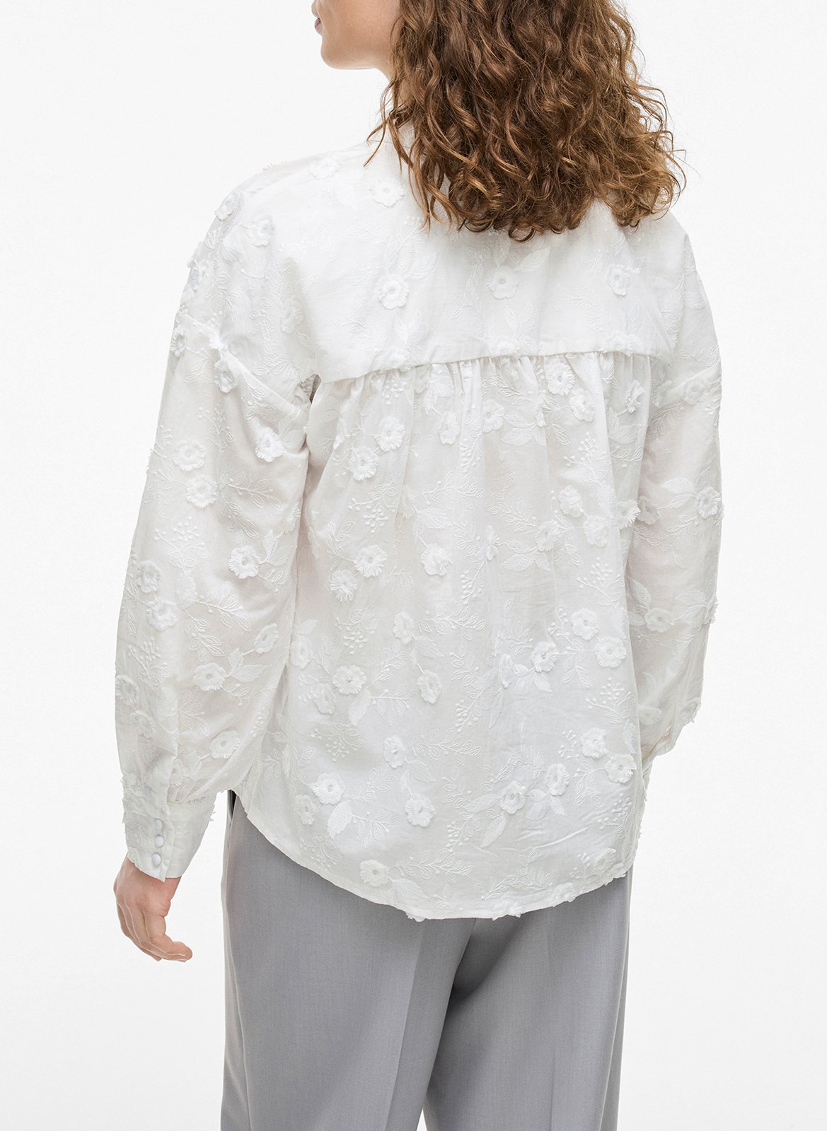 Chemise droite brodée VILA Blanc