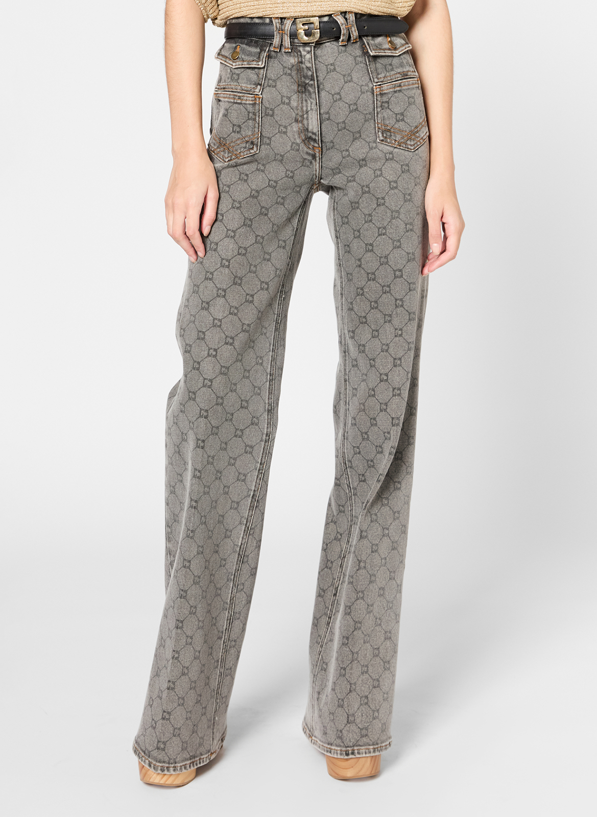 Straight cotton-blend pants GERARD DAREL Grey