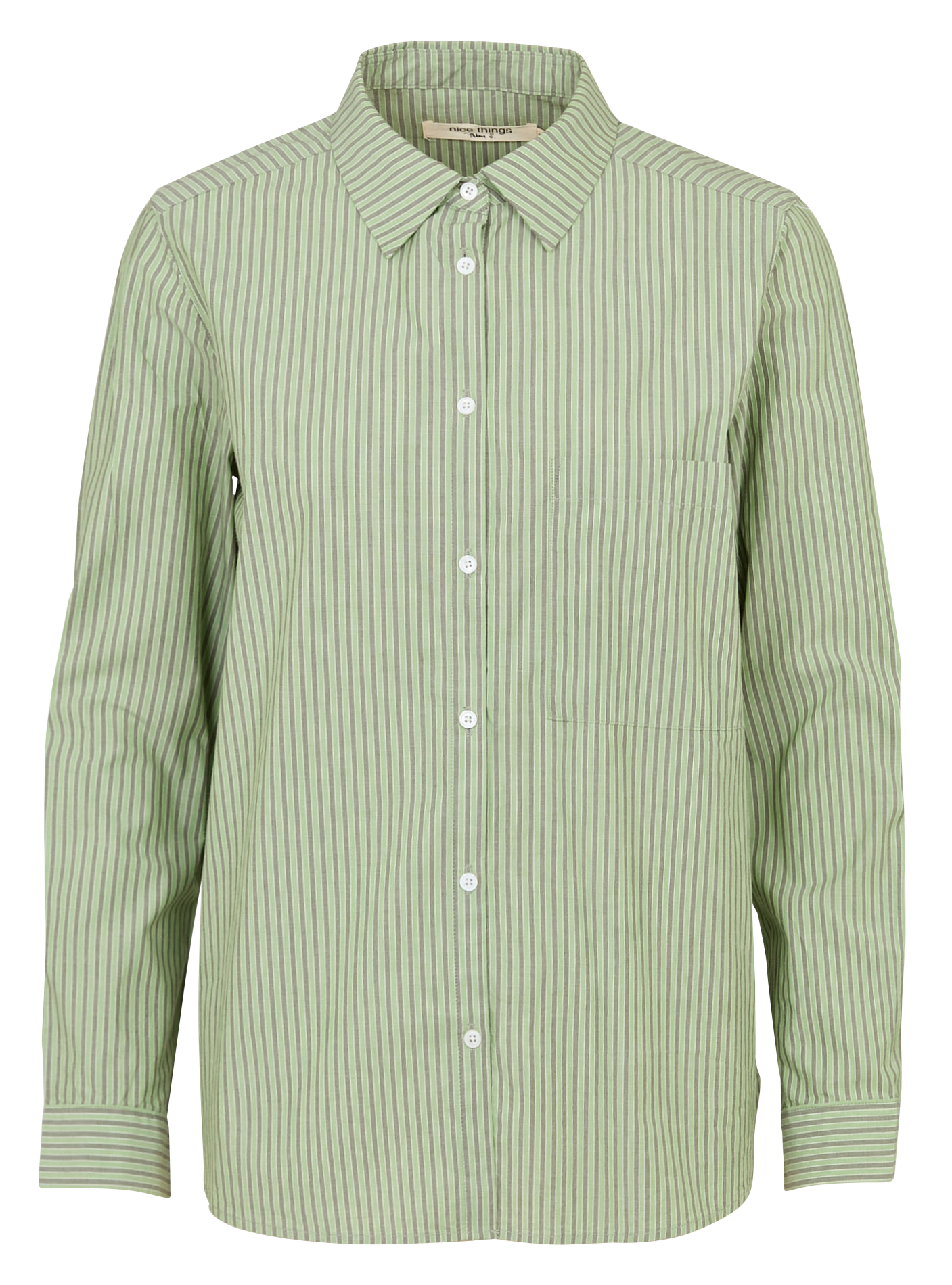 Chemise droite en coton NICE THINGS Kaki