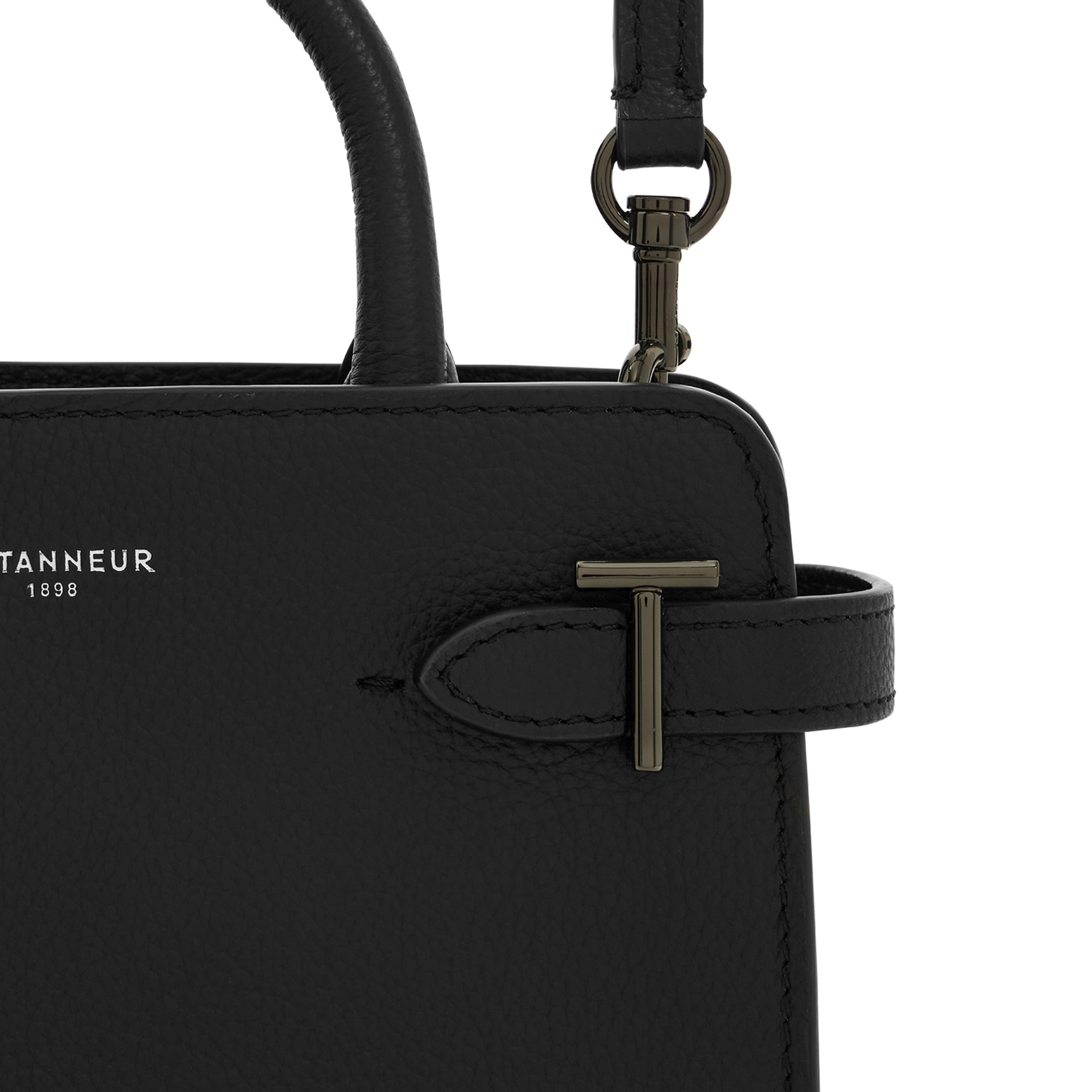 Sac bandoulière en cuir grainé LE TANNEUR Noir