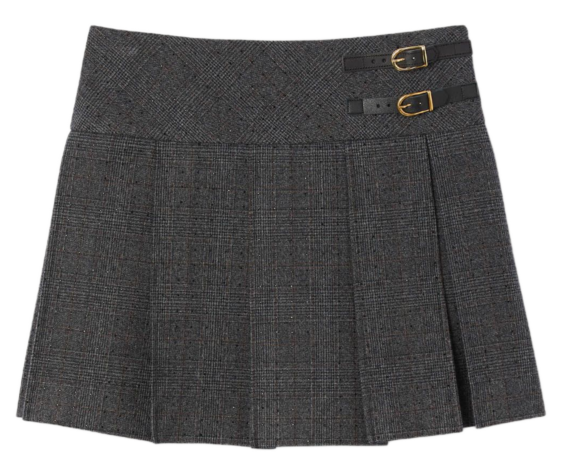 Jupe courte imprimée SANDRO Gris