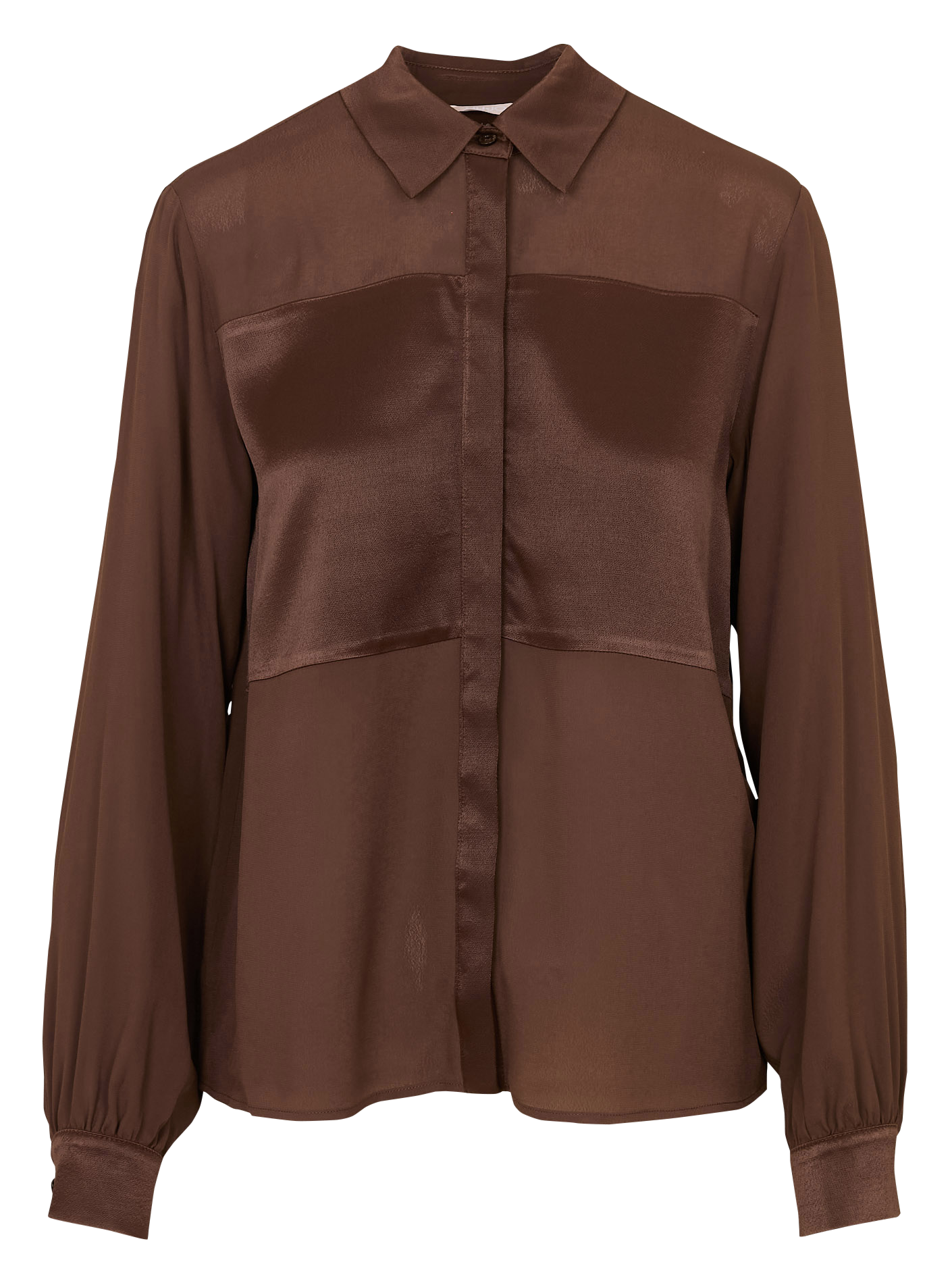 Straight fluid shirt with classic collar LIU JO Braun