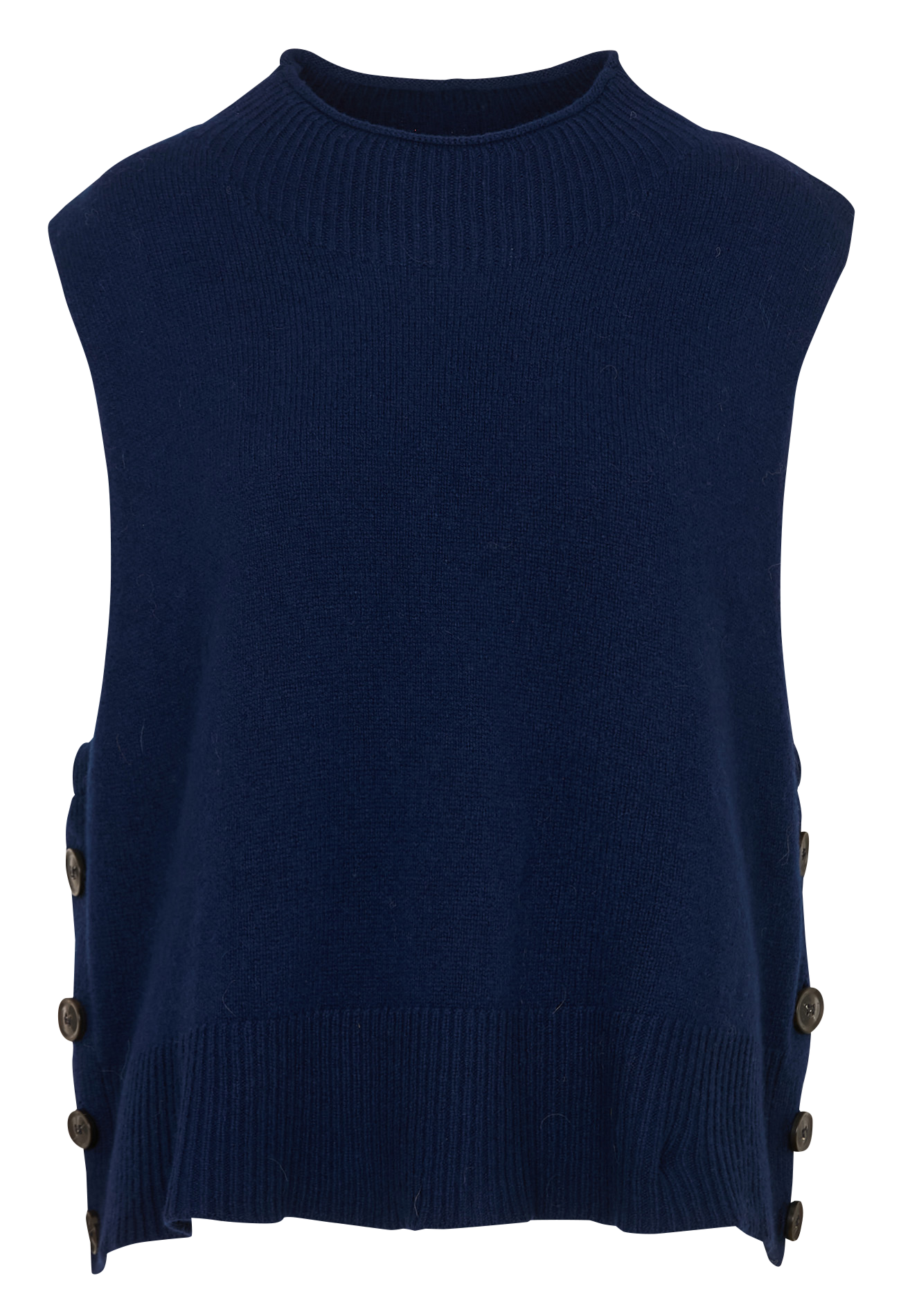 Mouwloze rechte wollen trui MAISON ANJE Blauw