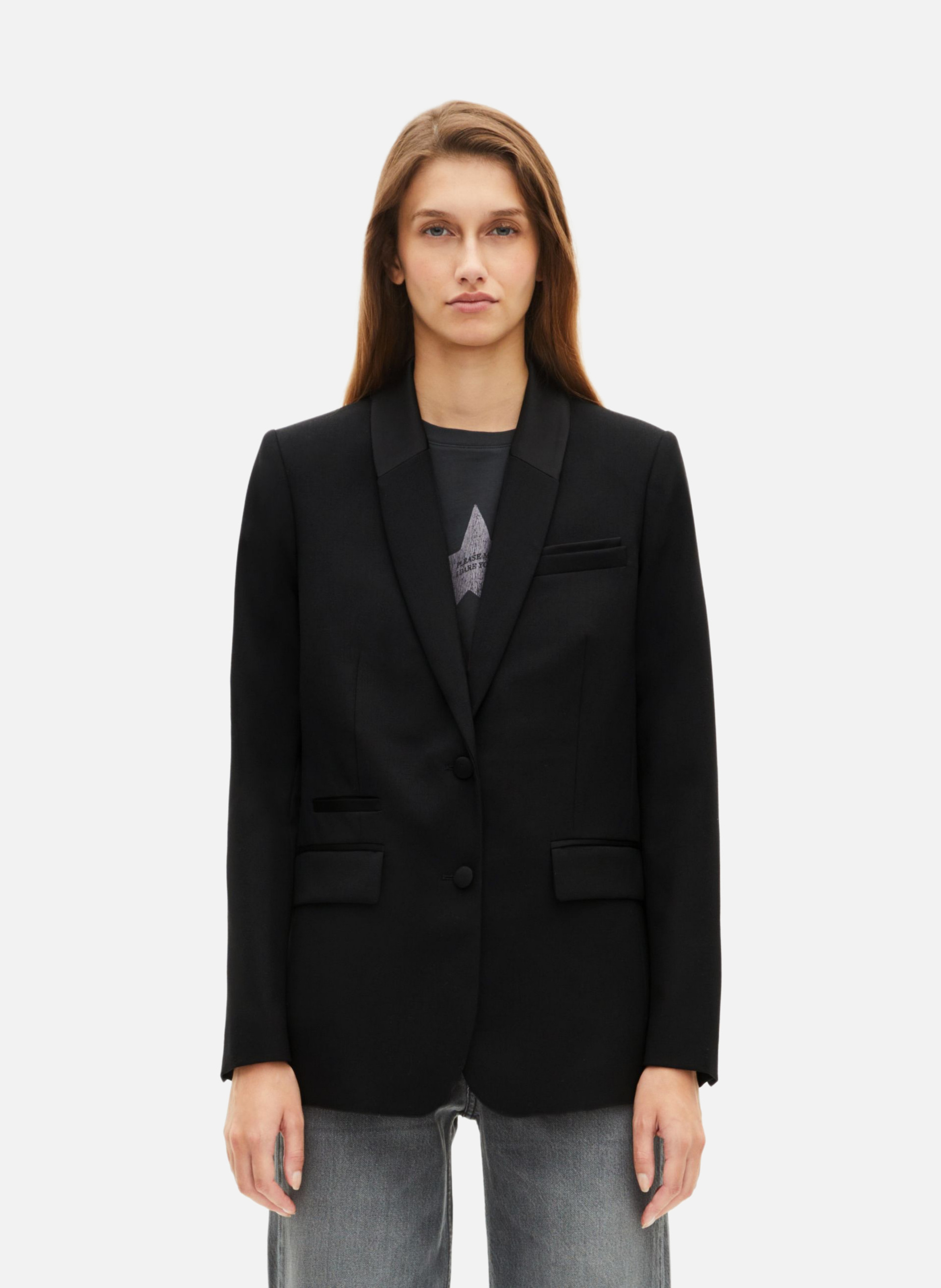 Tailored blazer with satin details THE KOOPLES Black