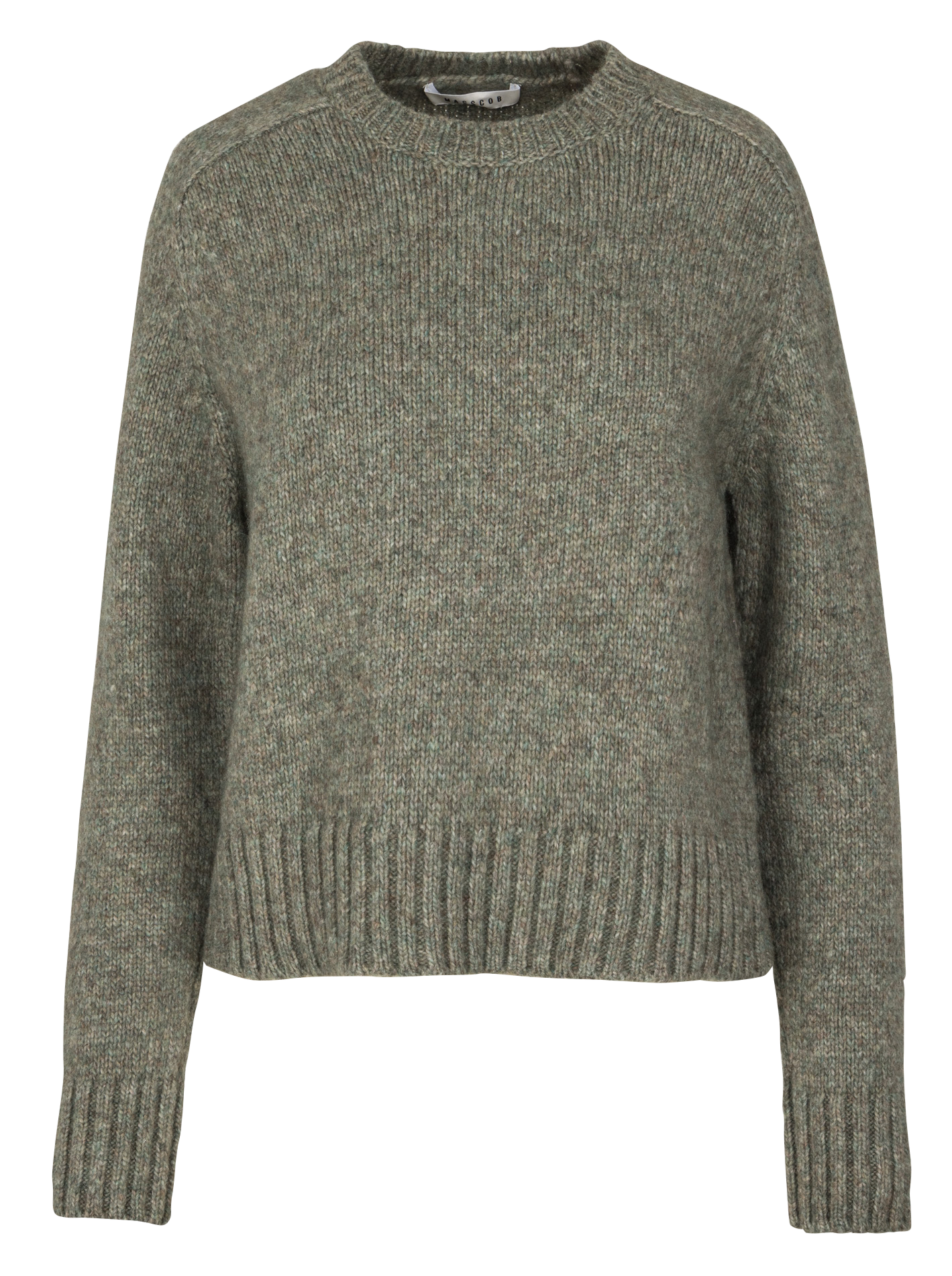 Pull droit col rond en maille MASSCOB Vert