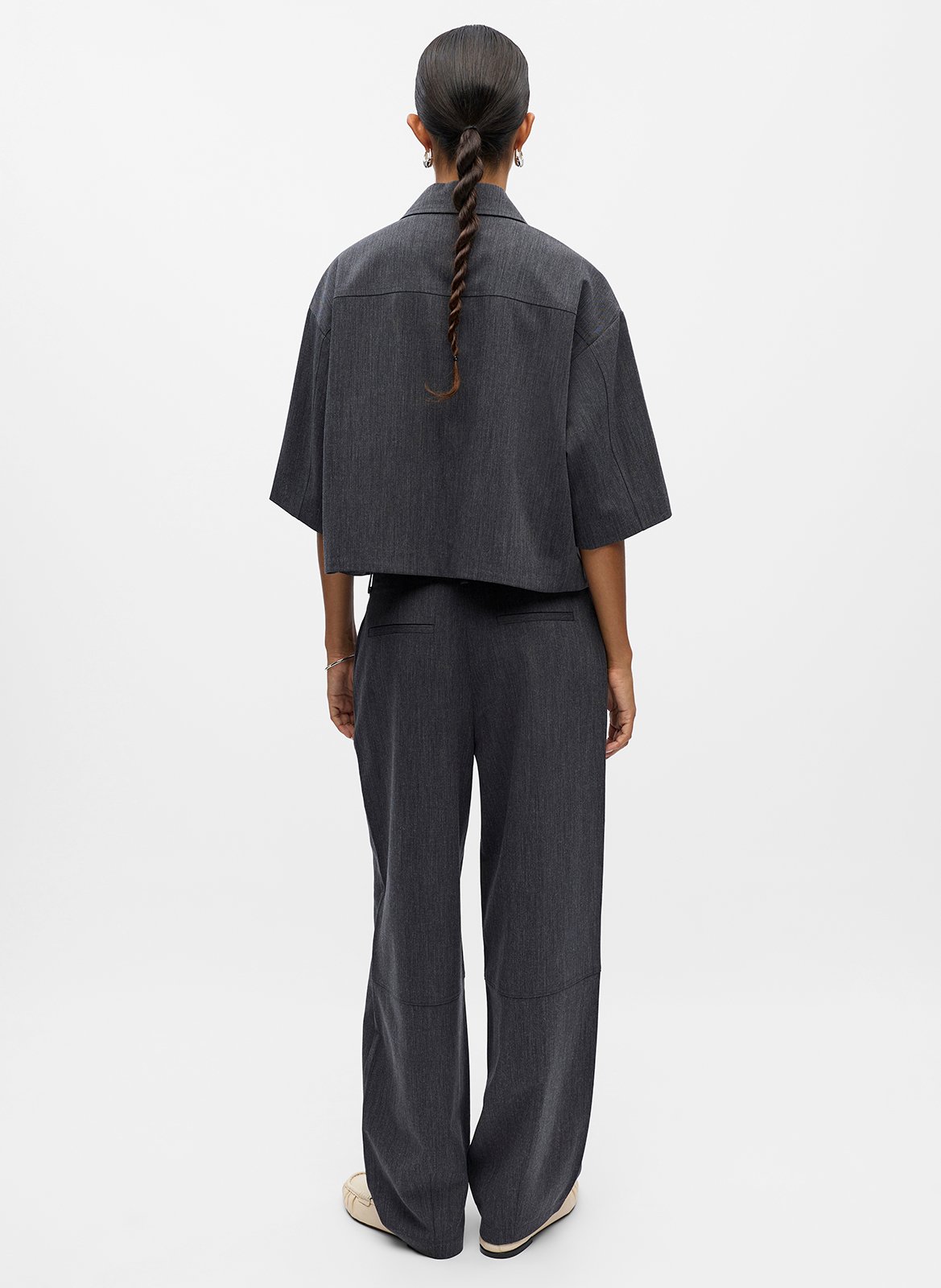 Wijde broek OBJECT Grijs