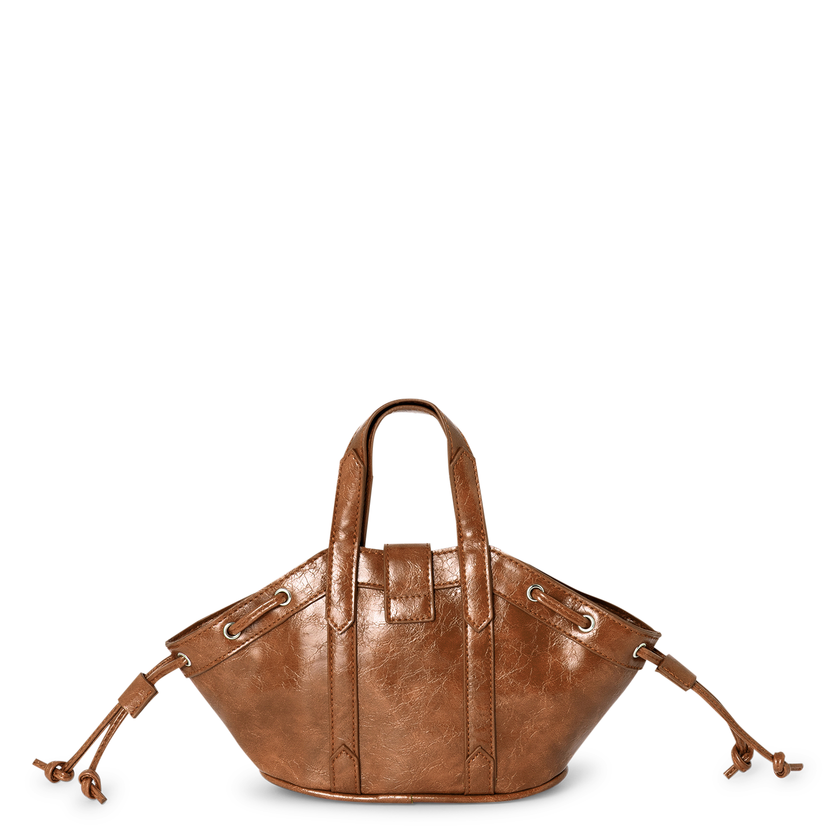 Mini shoulder bag with distressed leather effect LAAGAM Brown