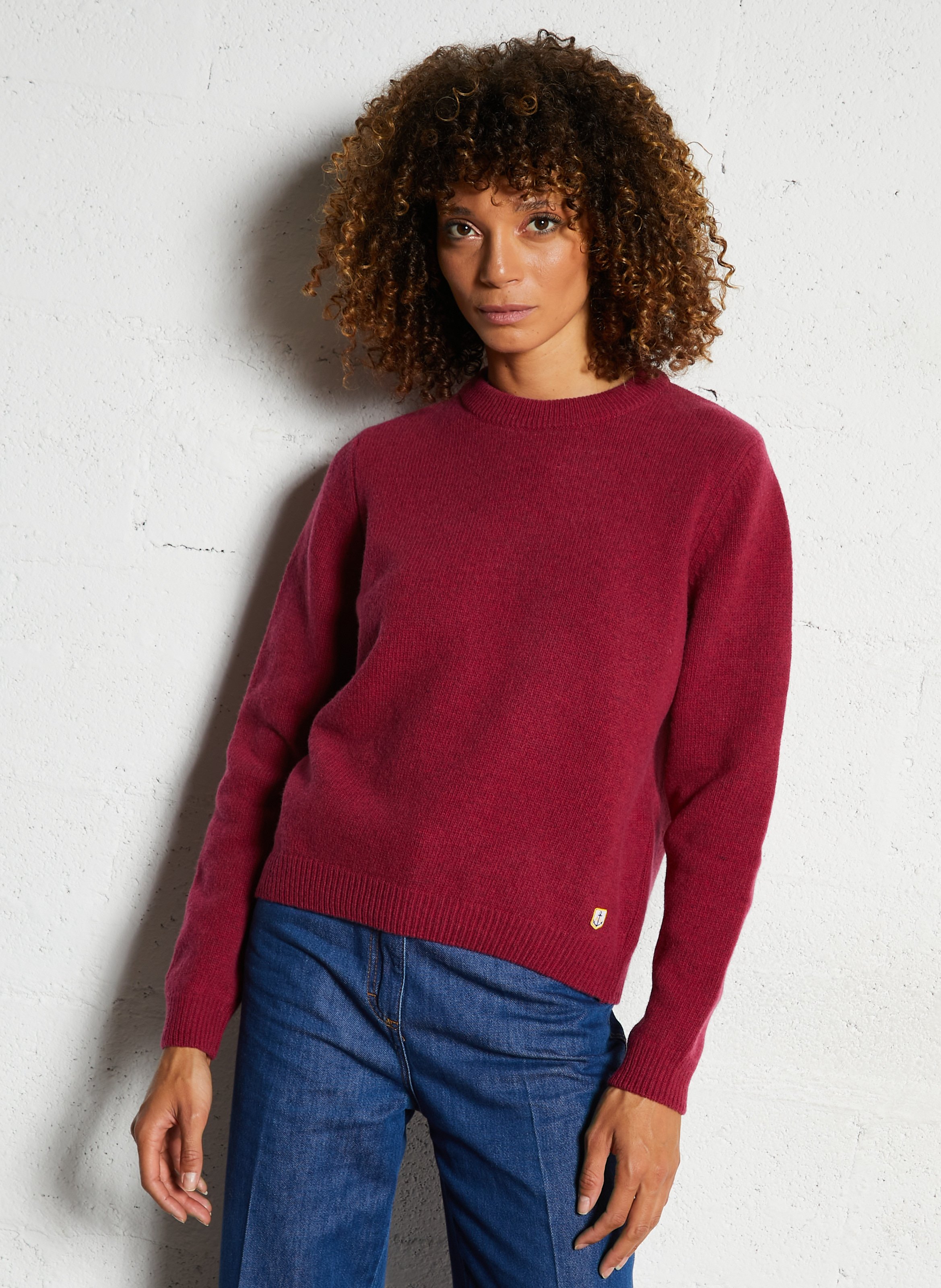 Pull droite col rond en laine mélangée ARMOR LUX Rouge