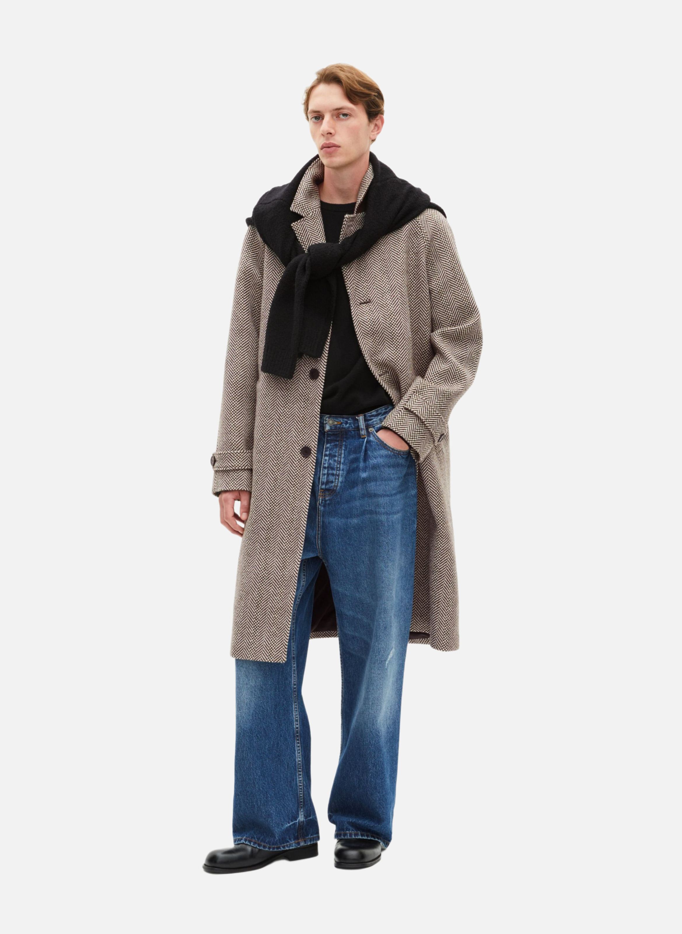 Long herringbone coat THE KOOPLES Brown