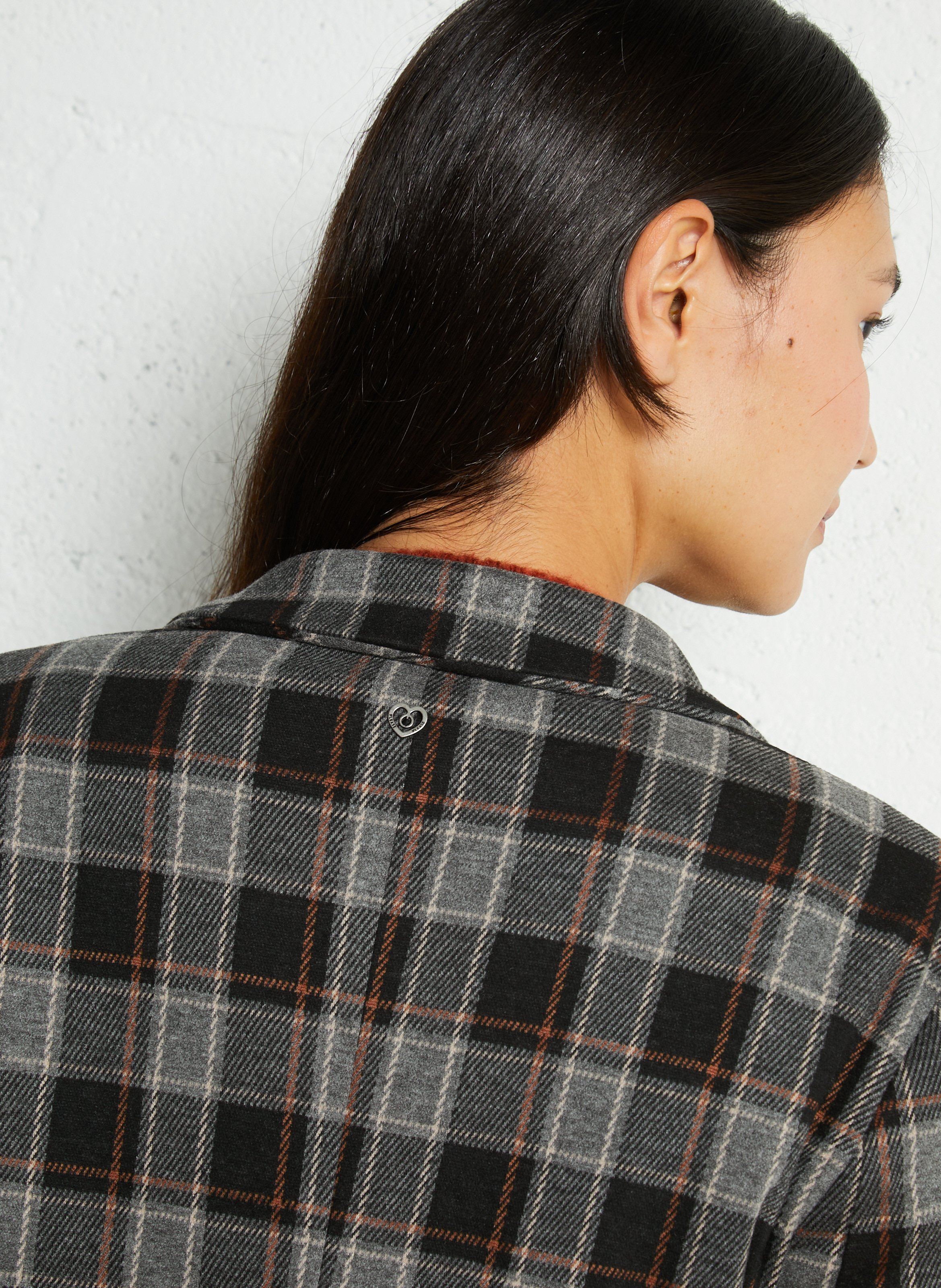 Veste tailleur droite à carreaux PLEASE Noir