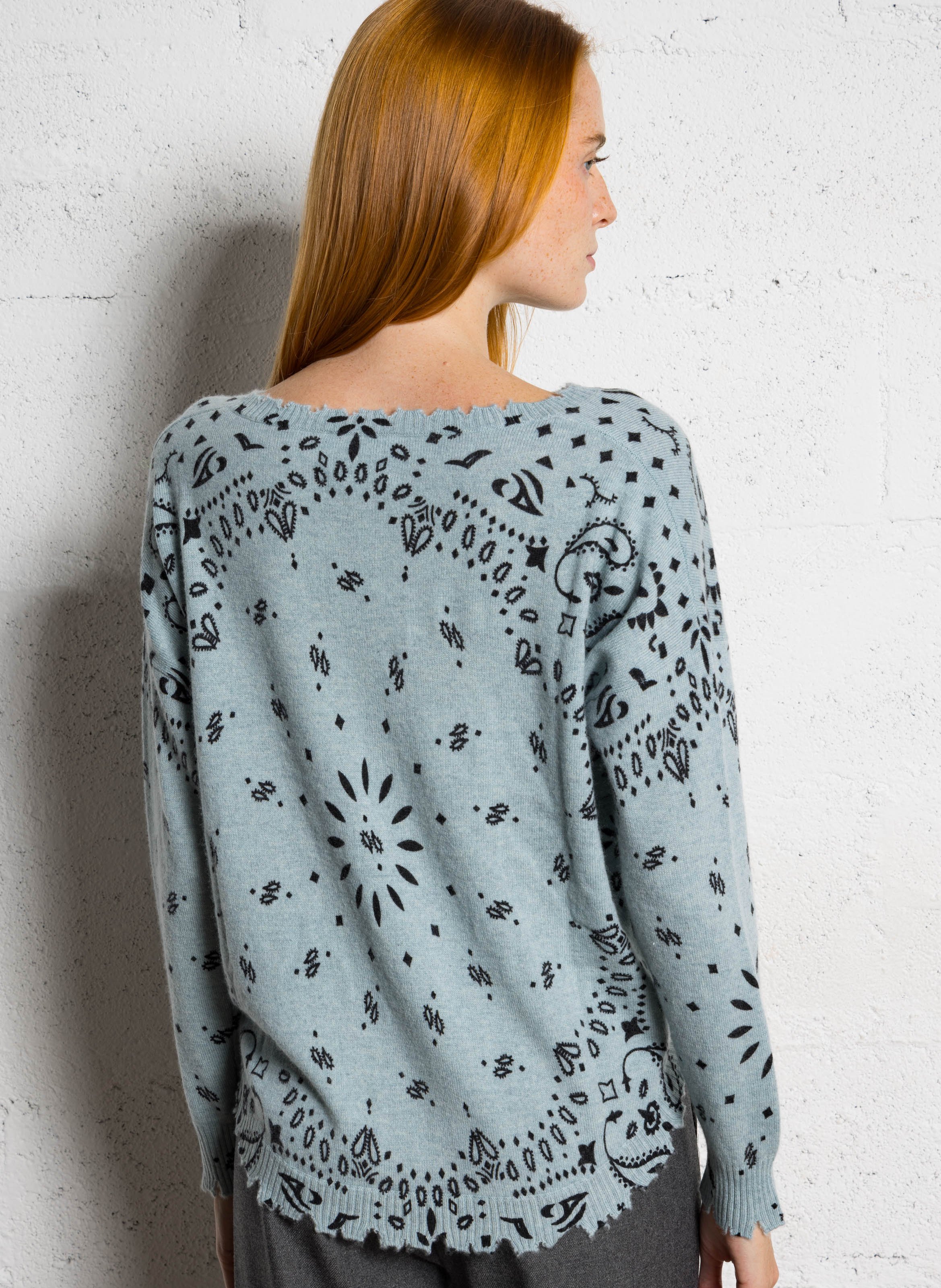 Printed cashmere sweater KUJTEN Blue
