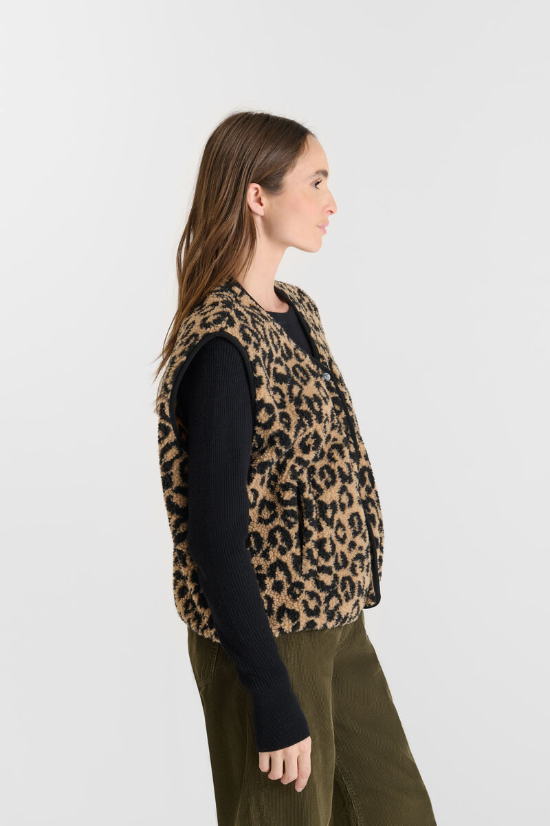 Veste sans manches LE TEMPS DES CERISES Marron