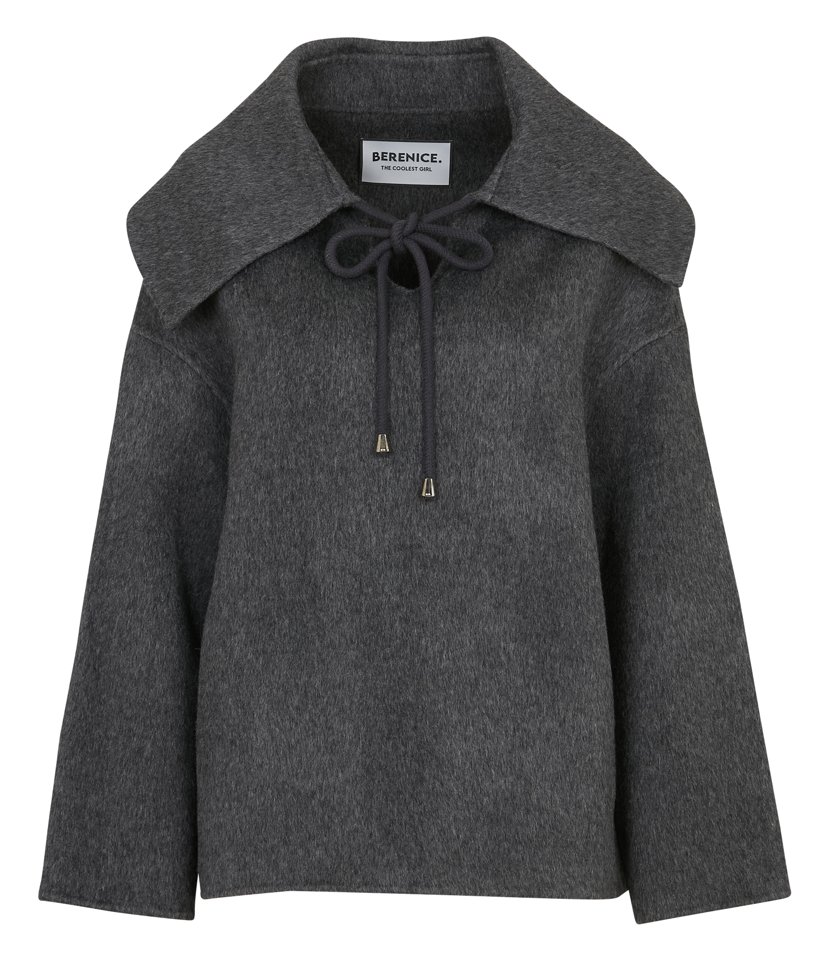 Pull ample col v en laine BERENICE Gris