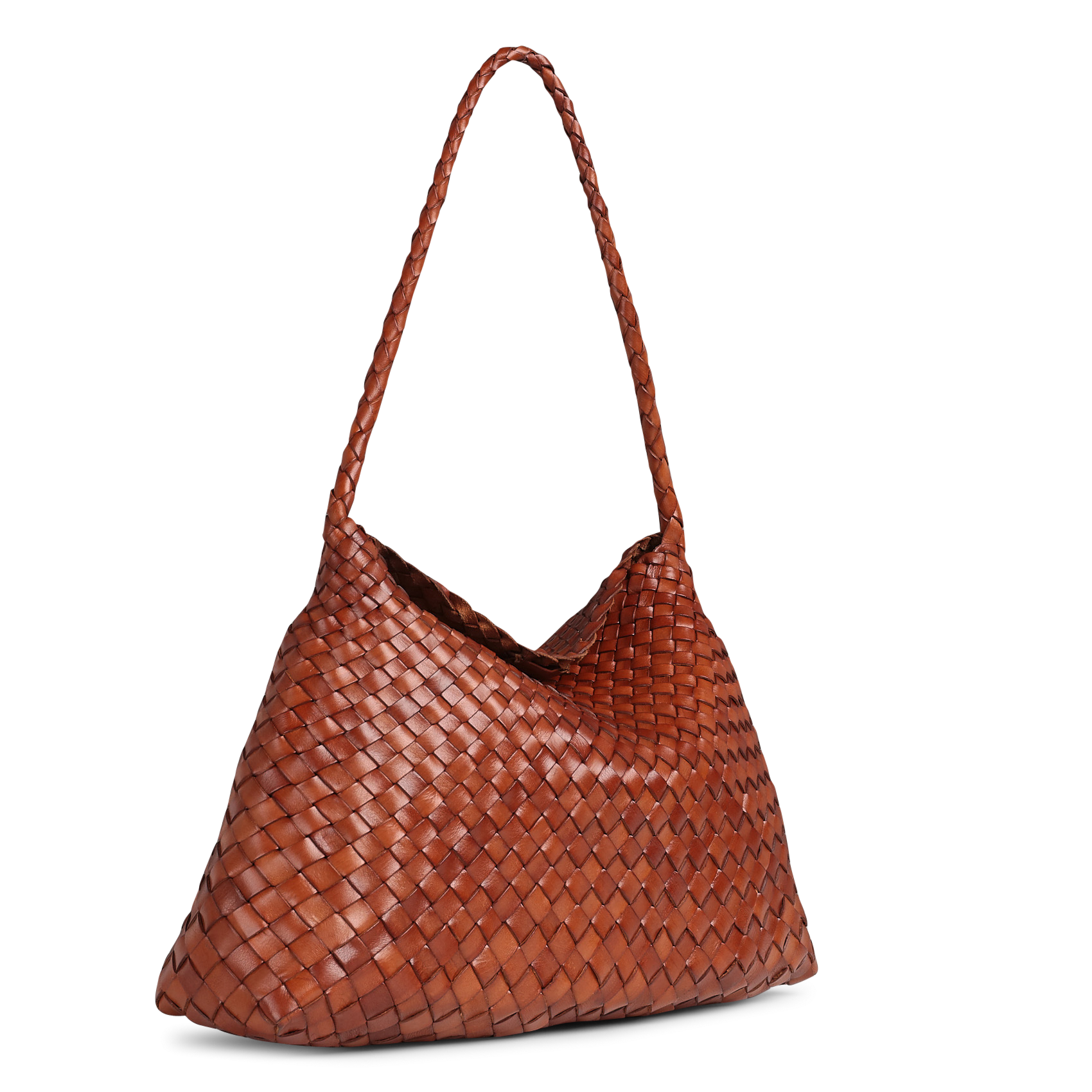 Sac à main en cuir tissé DRAGON DIFFUSION Marron