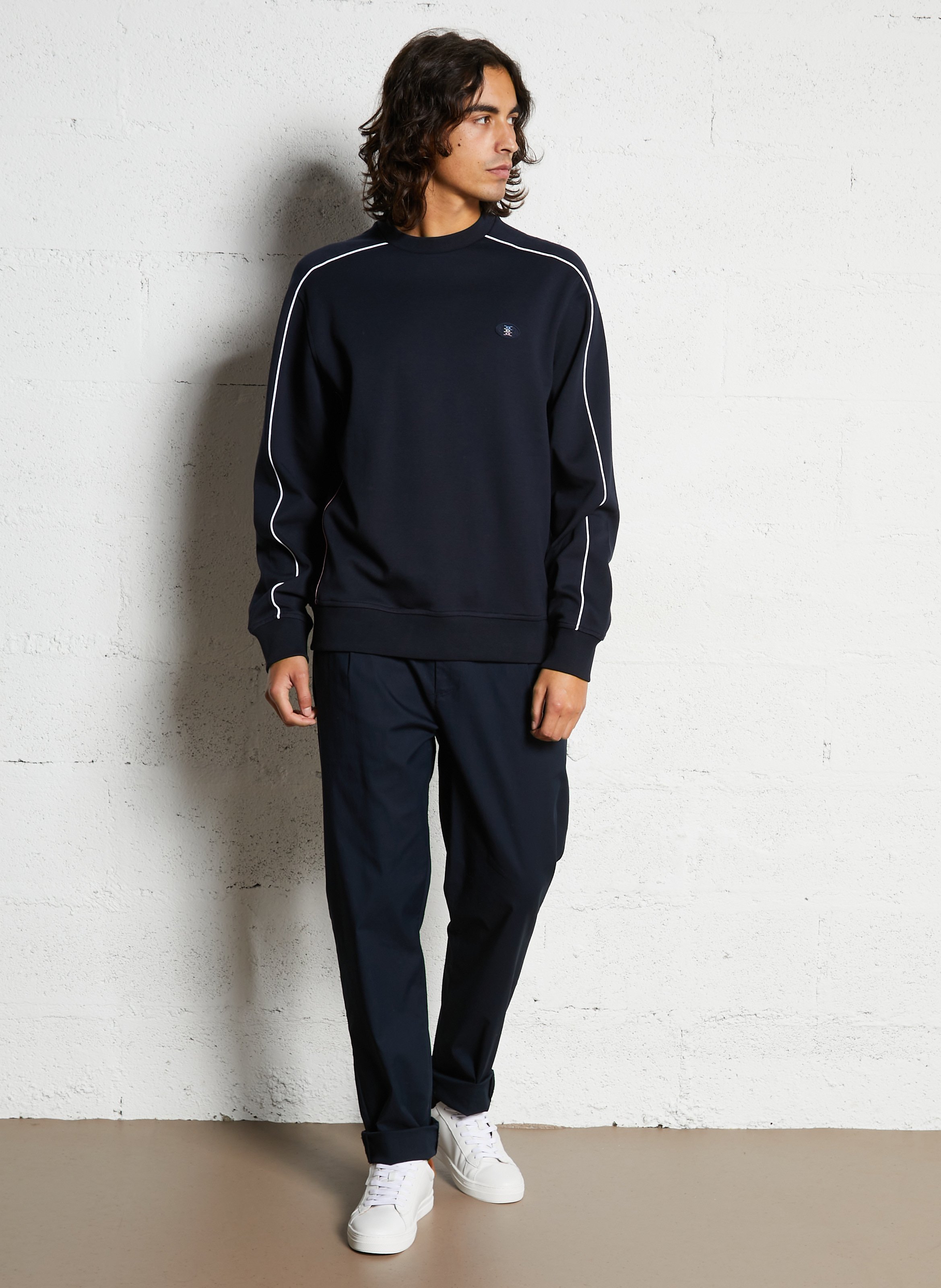 Sweat droit col rond en coton mélangé EDEN PARK Rose