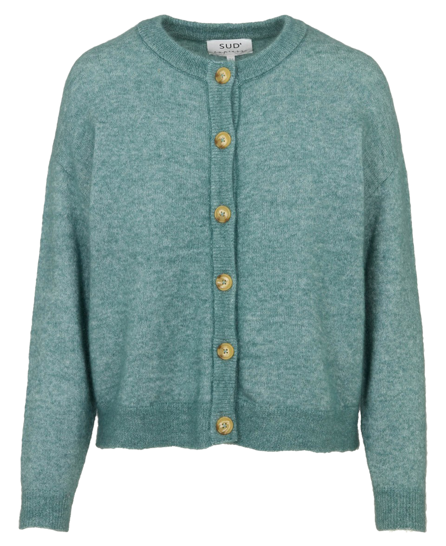 Round-neck wool-blend cardigan GARICAN Ardoise