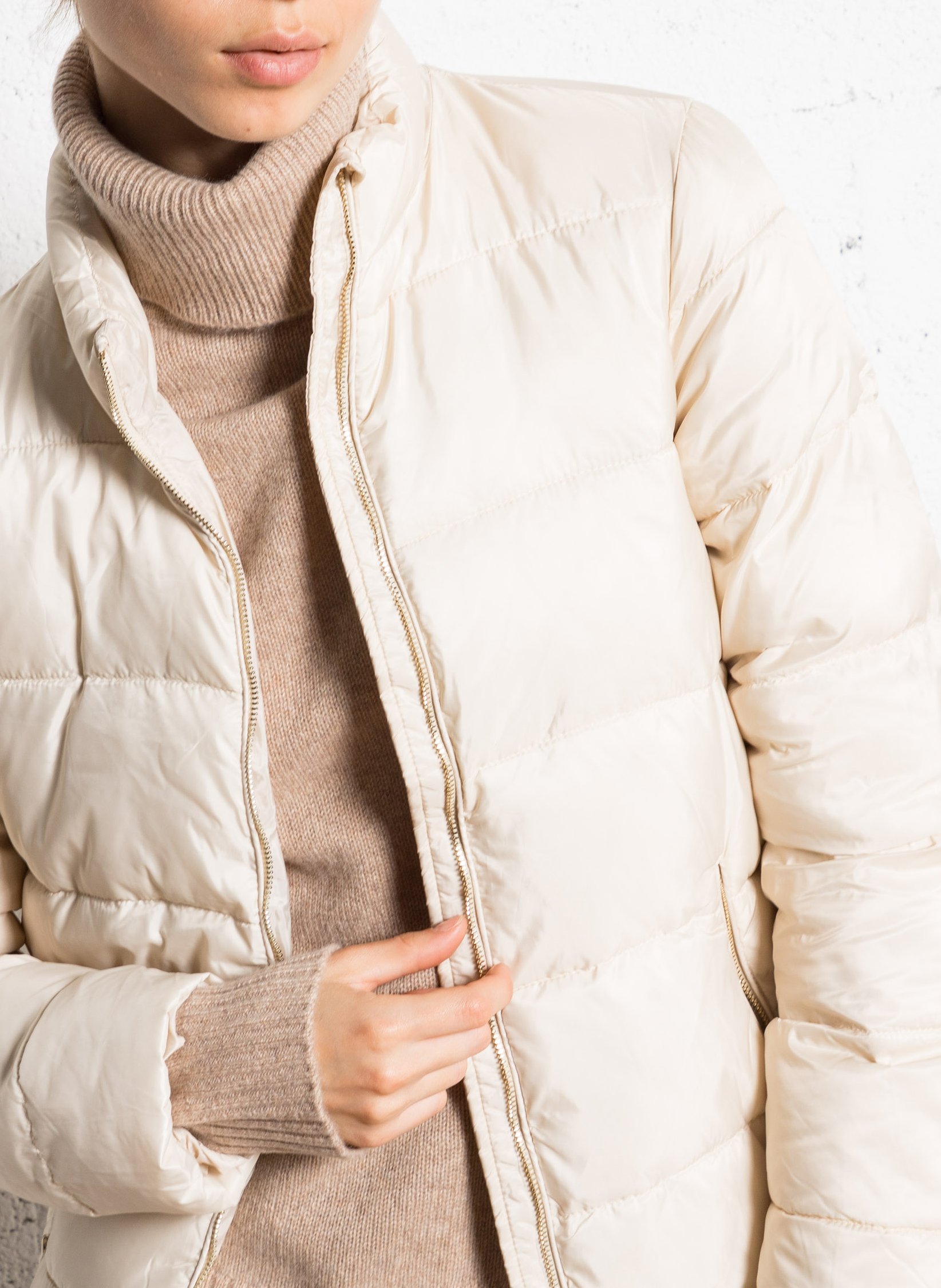 Quilted straight down jacket MAISON 123 White