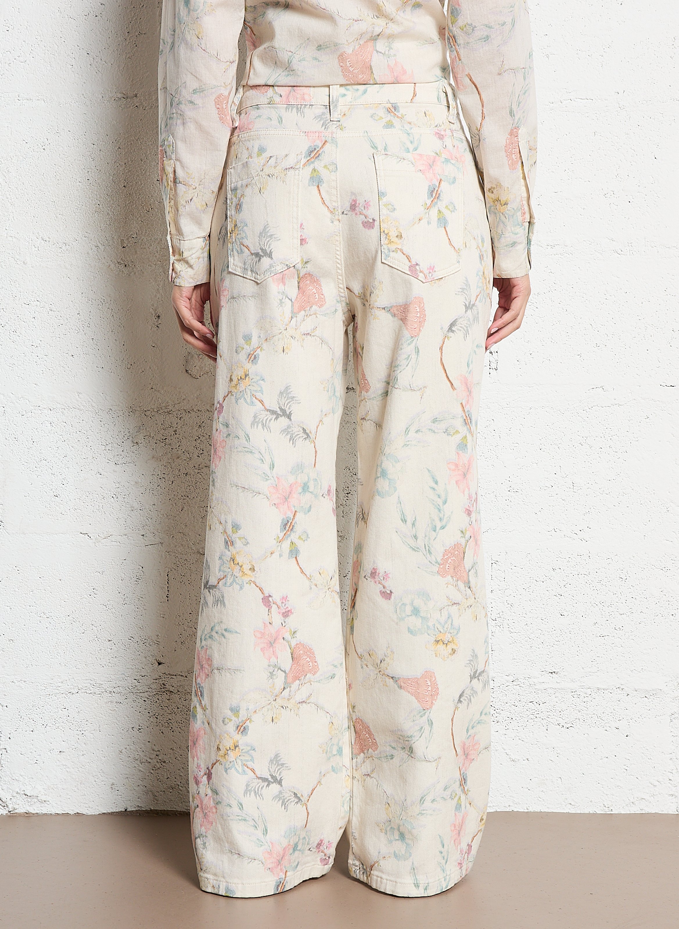 Hoch taillierte Hose mit Faltenmuster MAISON HOTEL Rosa