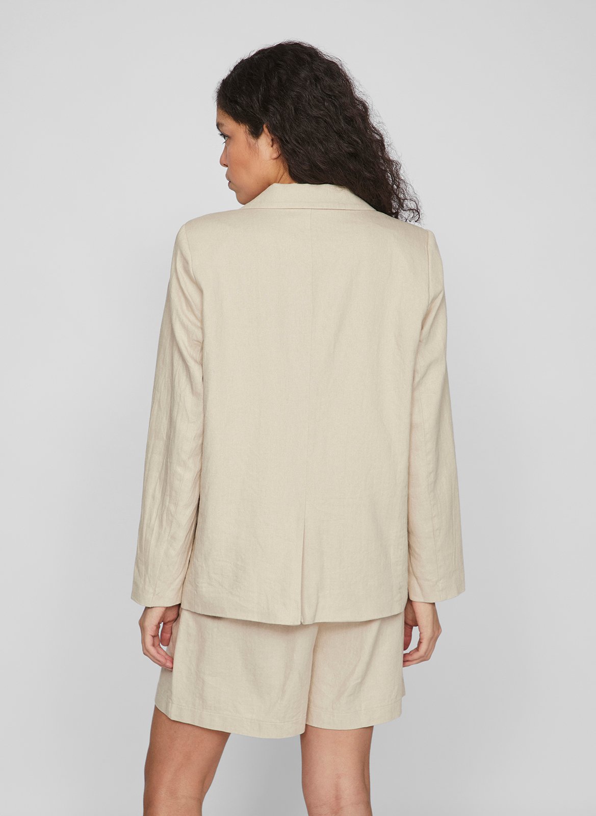 Veste tailleur en lin mélangé VILA Gris