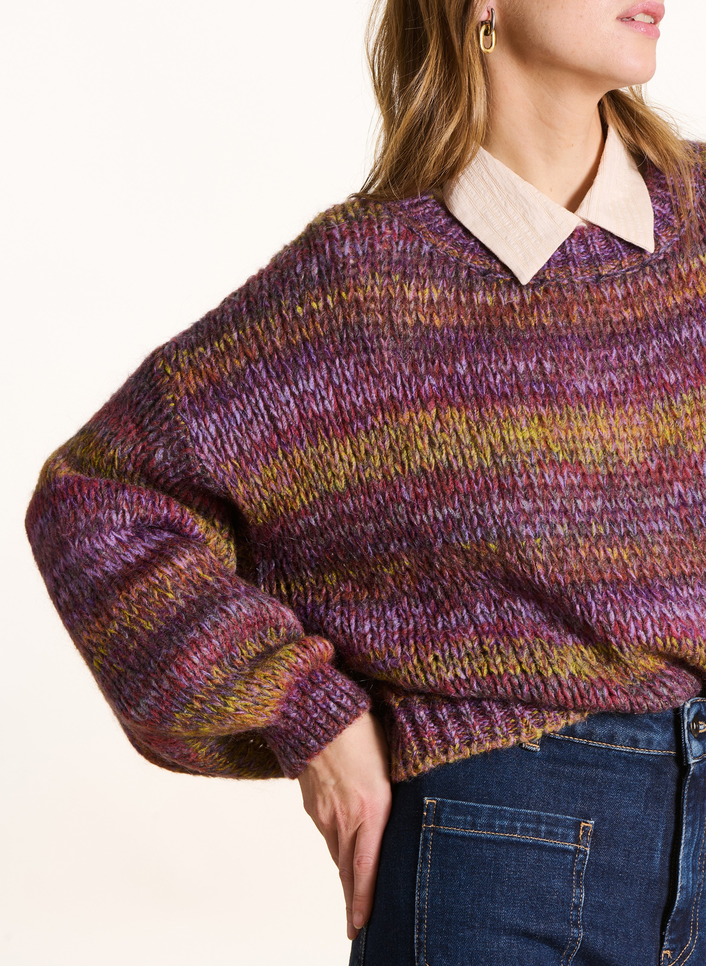 Trui met opstaande kraag LA FEE MARABOUTEE Violet