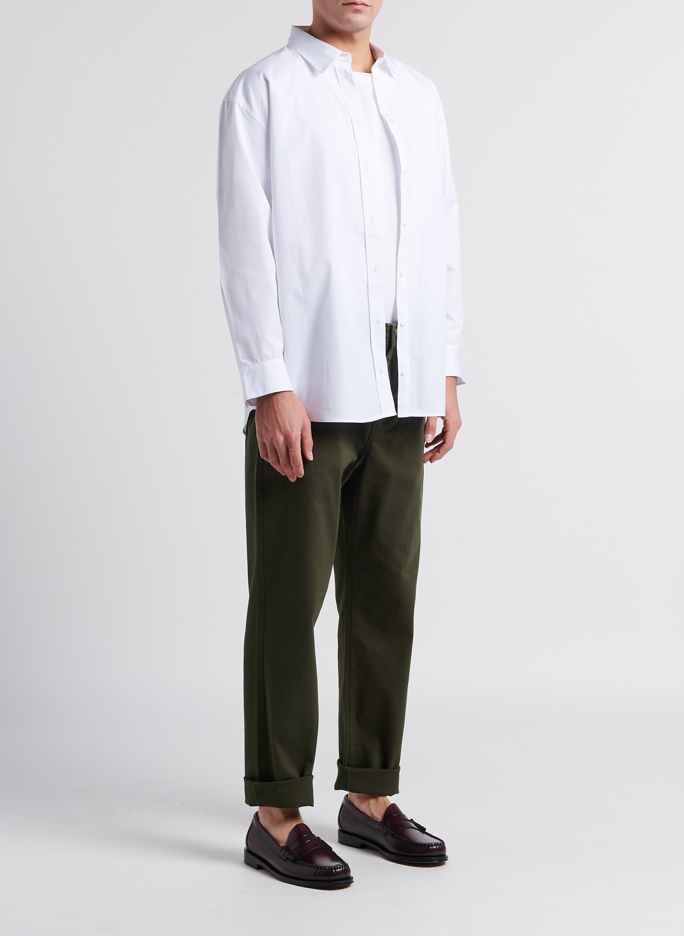 Rechte broek | katoenblend MINIMUM Groen