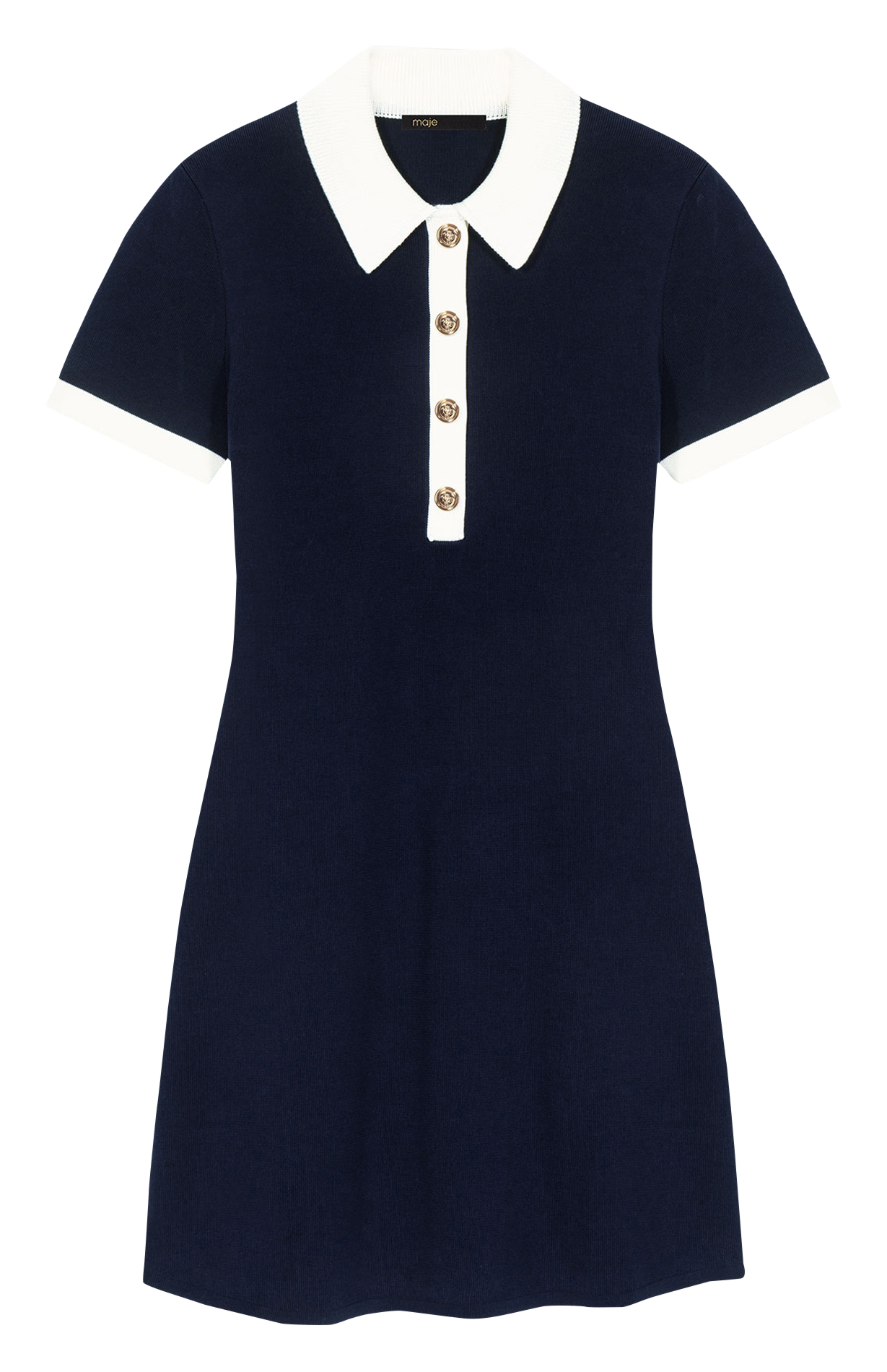 Robe courte en coton mélangé MAJE Bleu