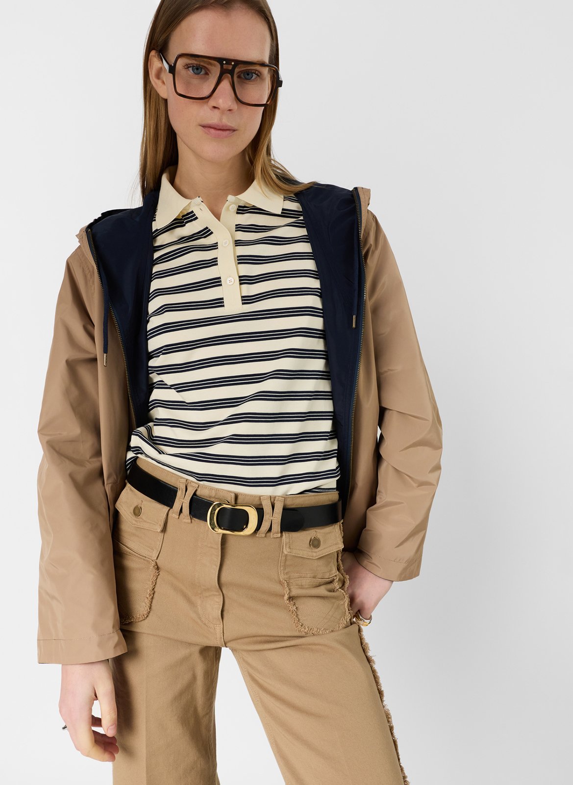 Straight reversible hooded parka GERARD DAREL Blue