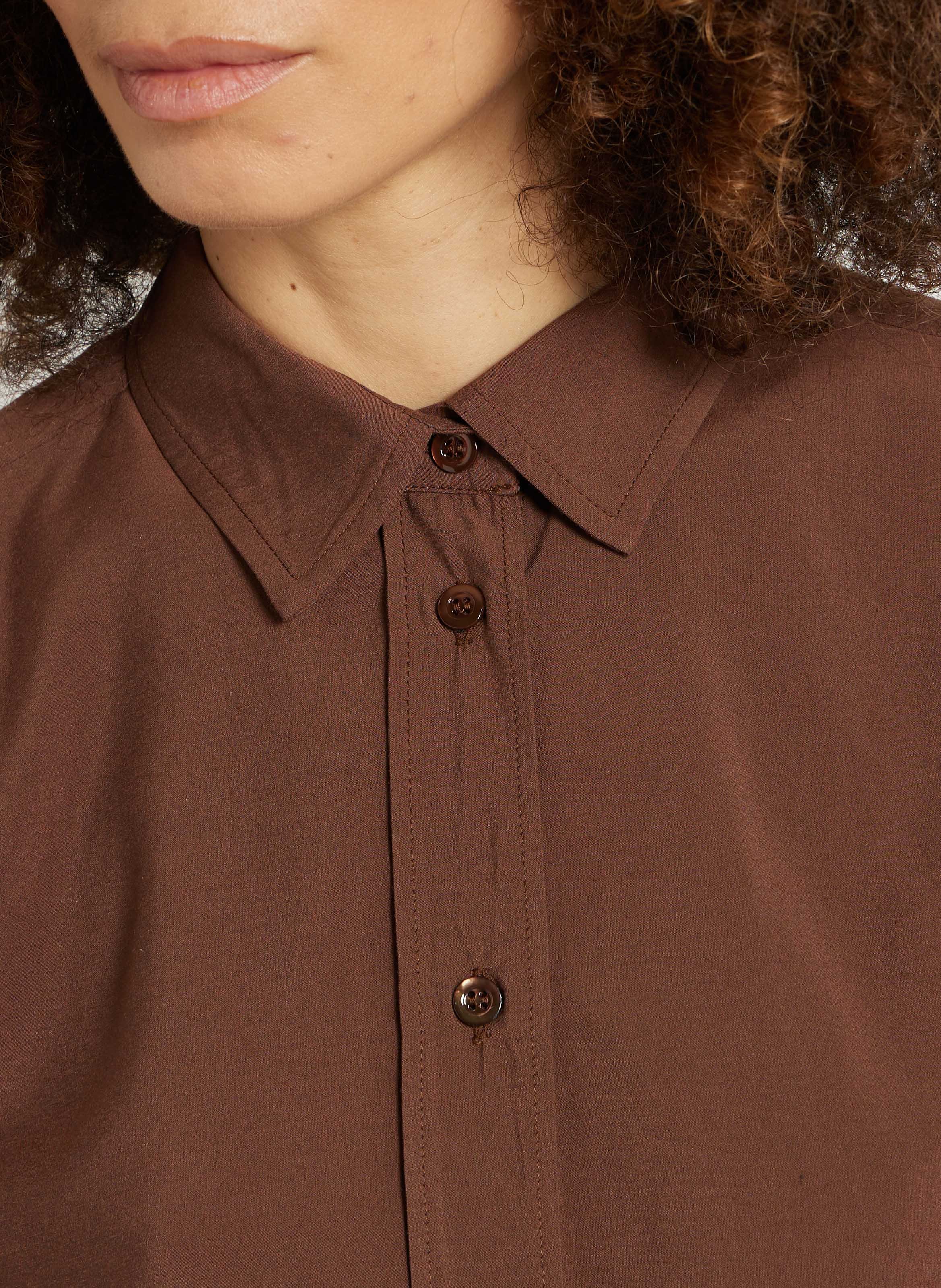 Oversized blouse met klassieke kraag MASSCOB Bruin