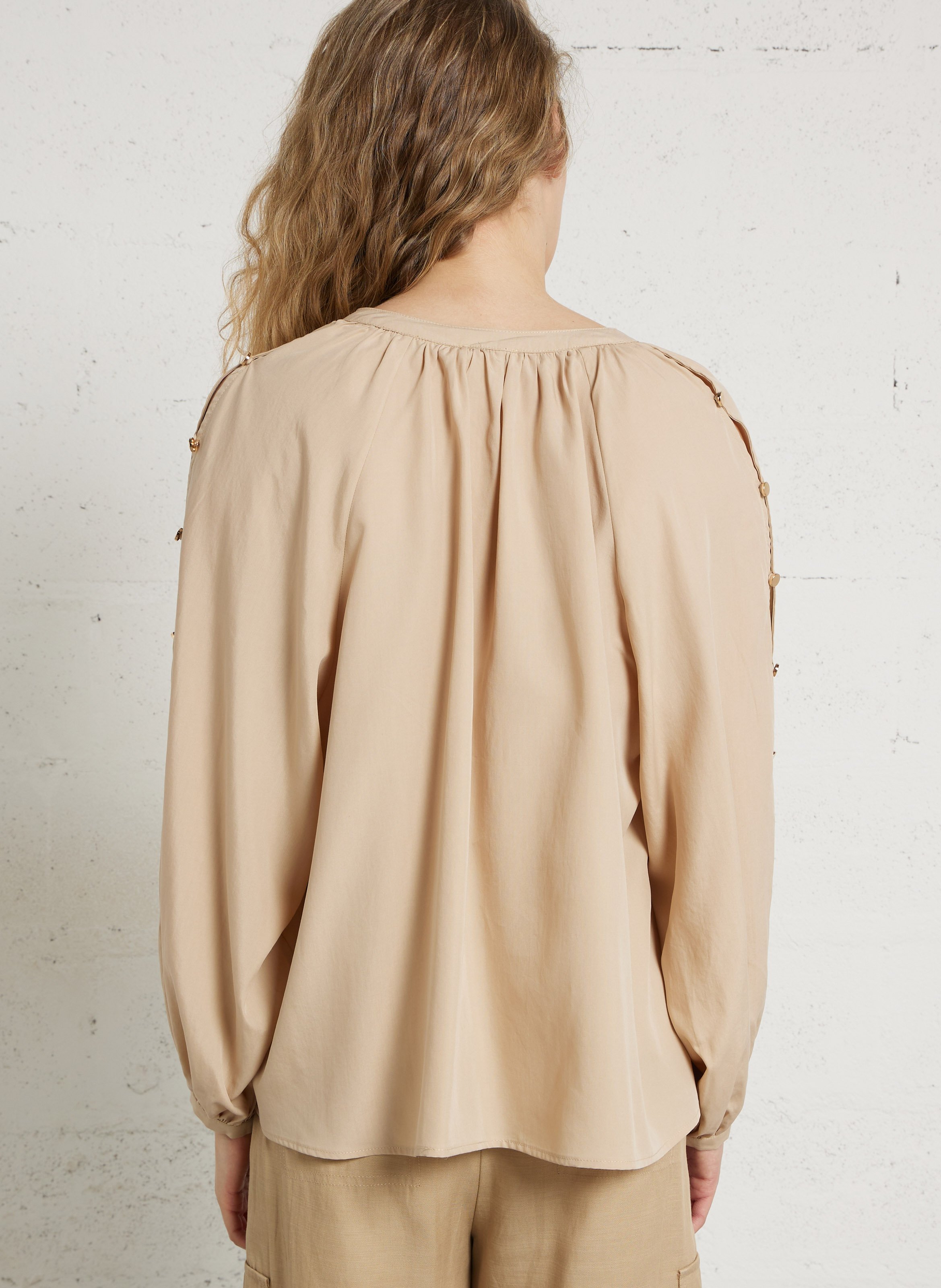 Wijdvallende blouse met knoopdetails LA PETITE ETOILE Beige